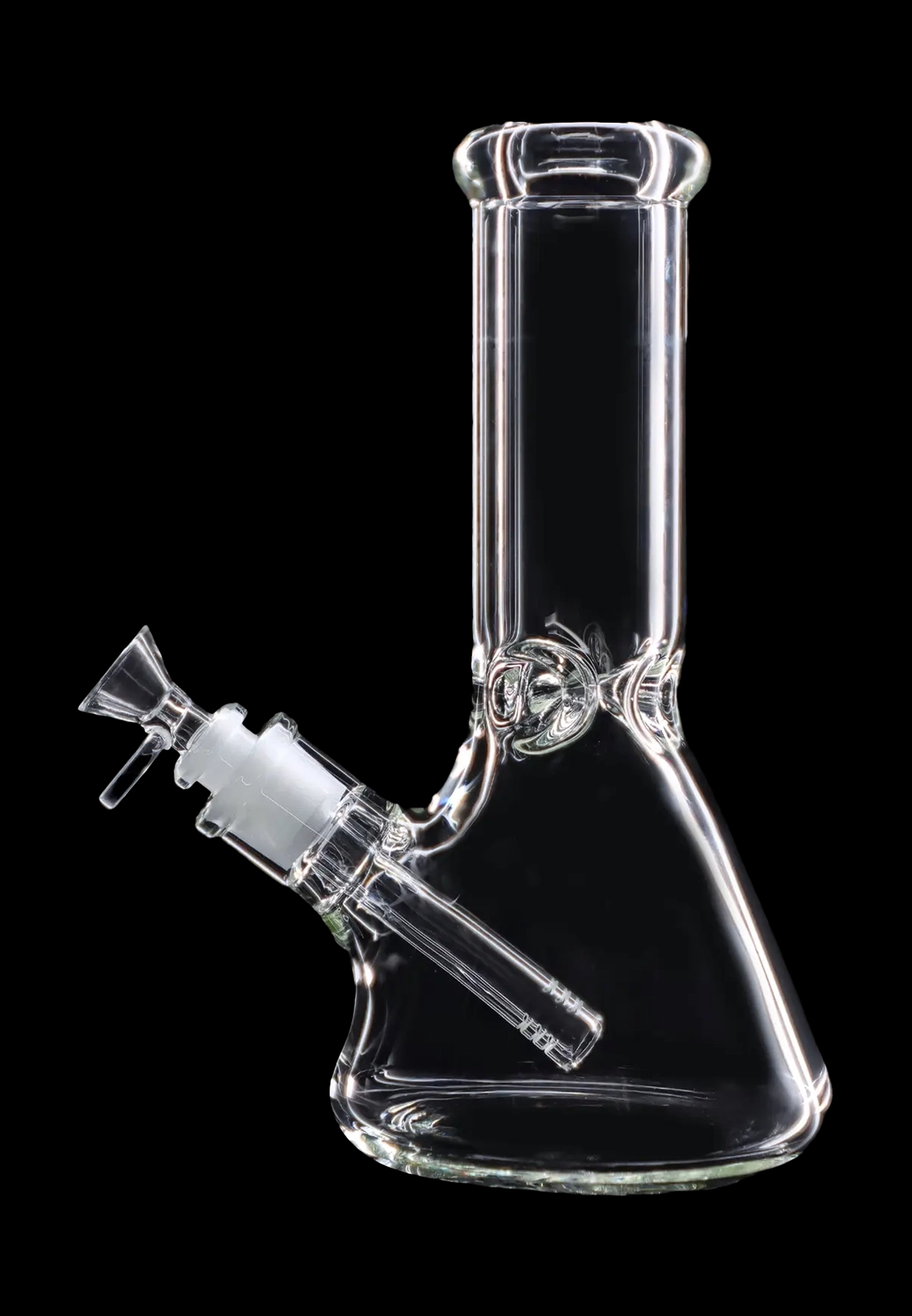 Front view of the 10" 5mm Ice Pinch Beaker, showing the clear glass with a simple, classic beaker shape.