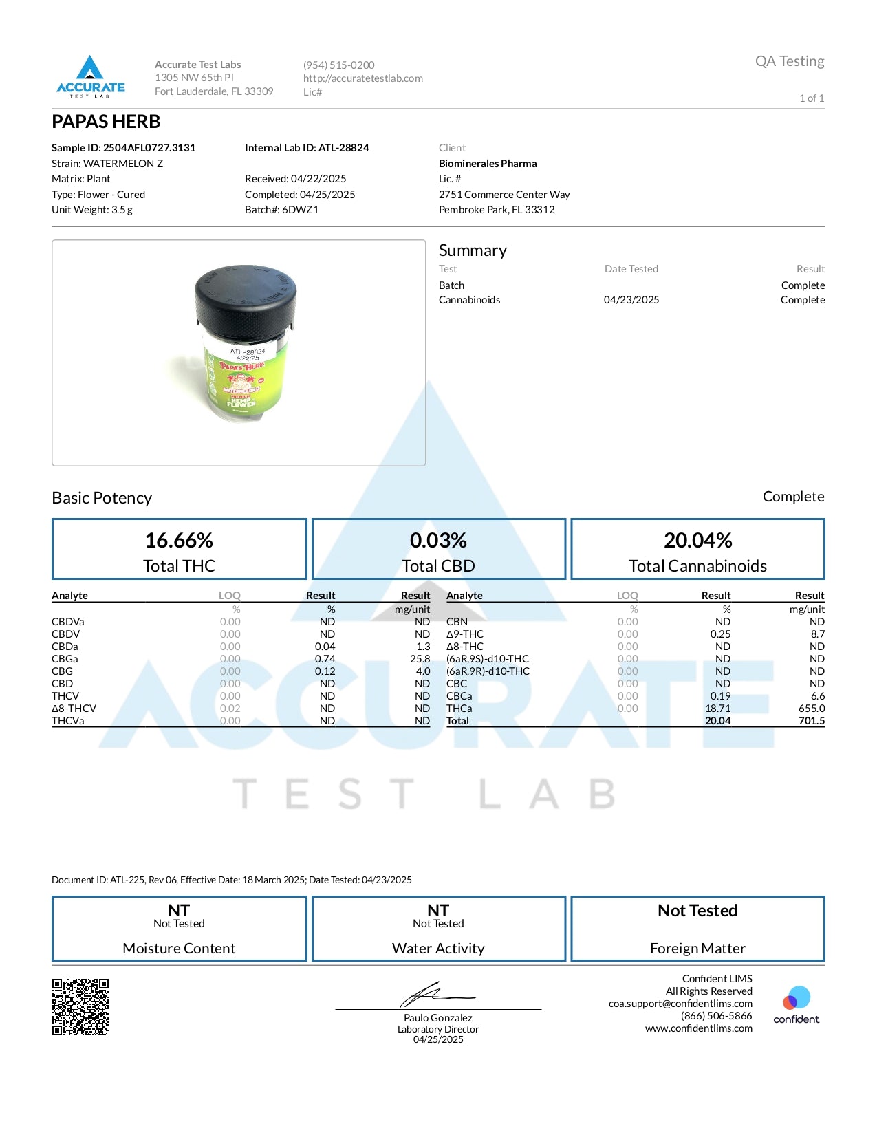 Papa's Herb WATERMELON Z INDOOR THCa FLOWER