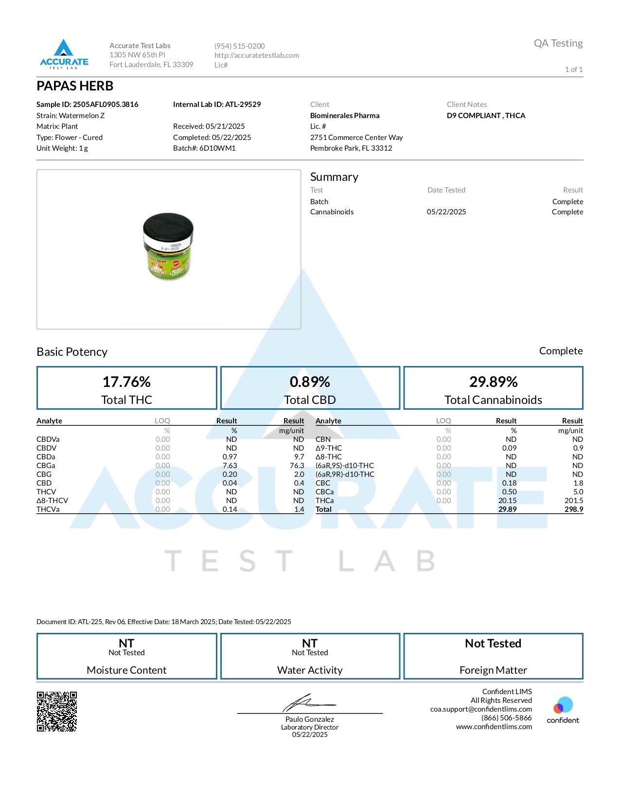 Papa's Herb WATERMELON Z INDOOR THCa FLOWER