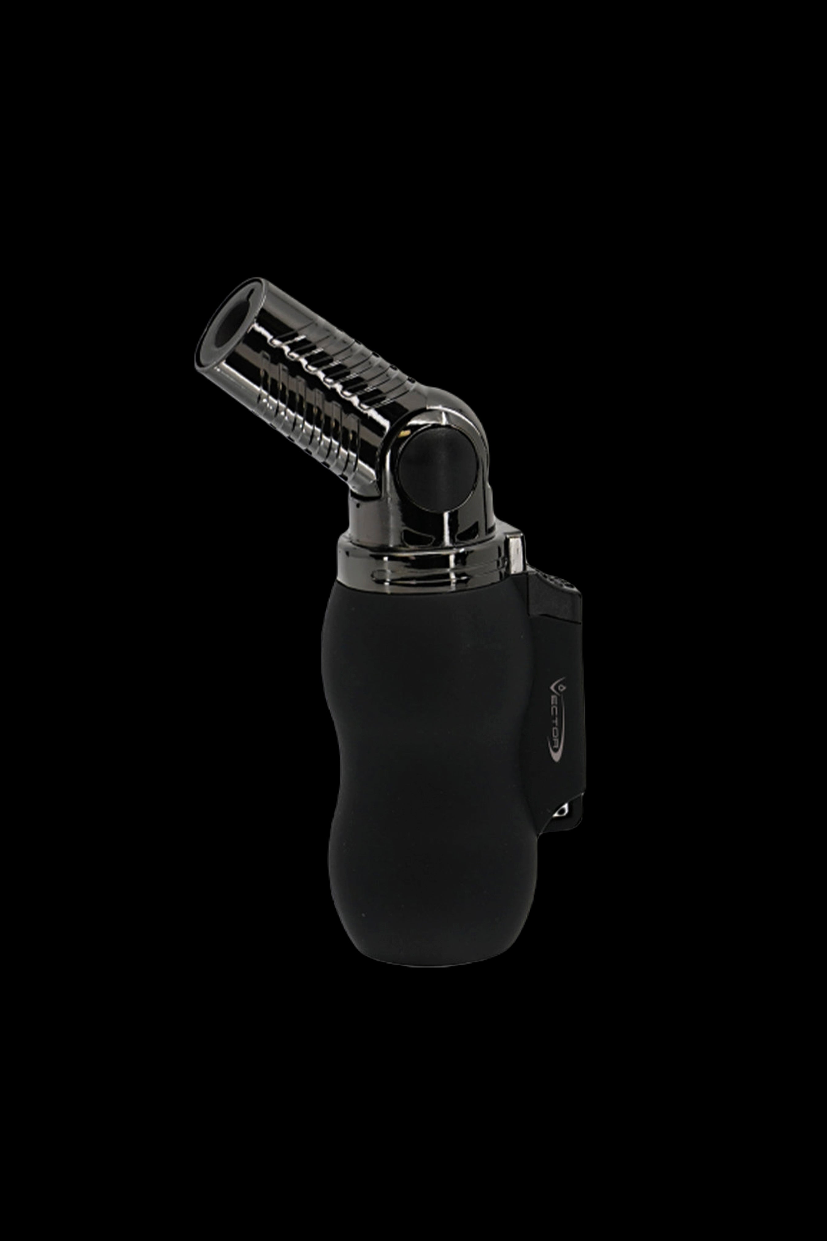 Black butane torch lighter for dabbing cannabis concentrates.