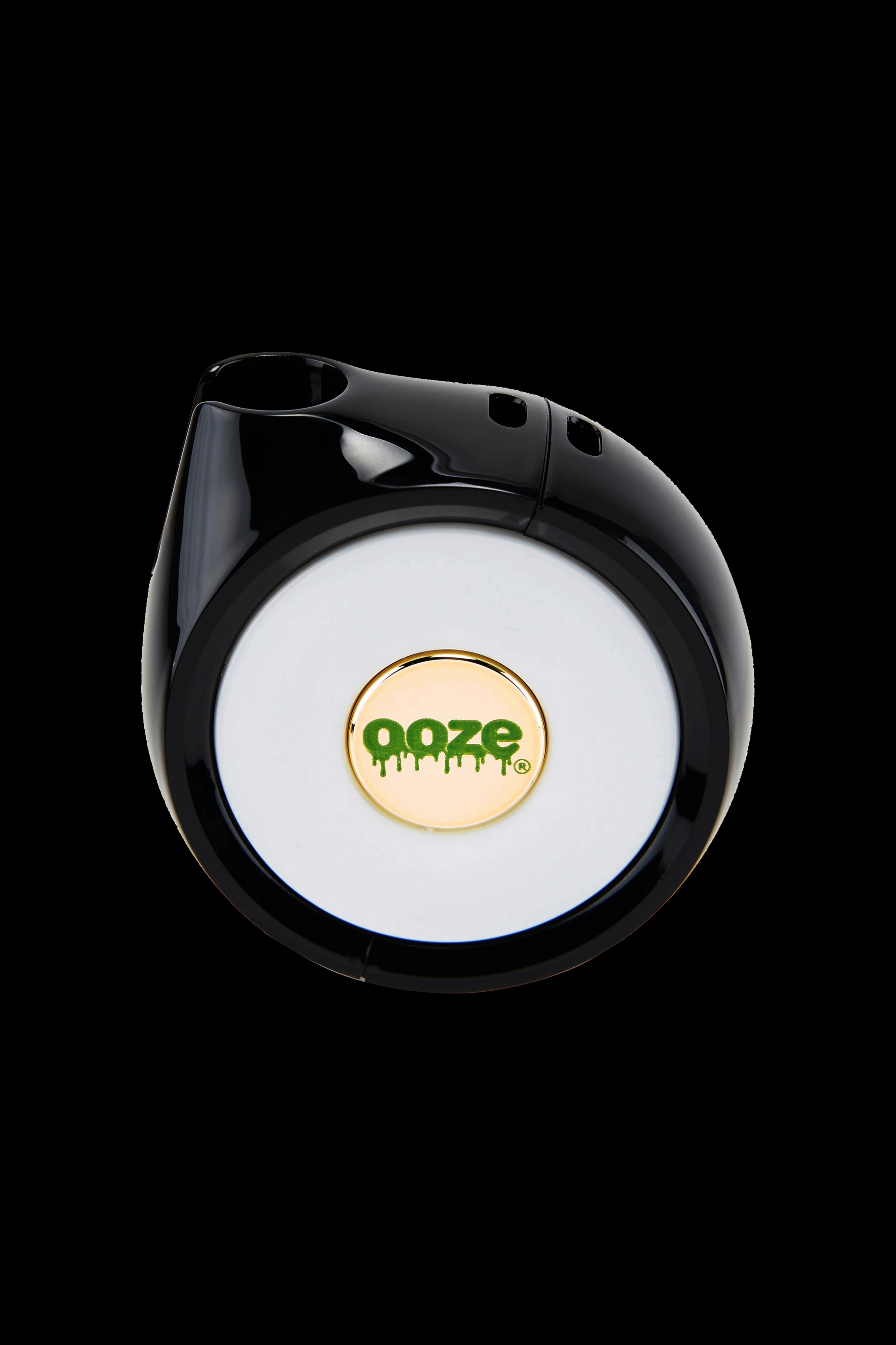 Black Ooze cannabis vaporizer with gold logo.