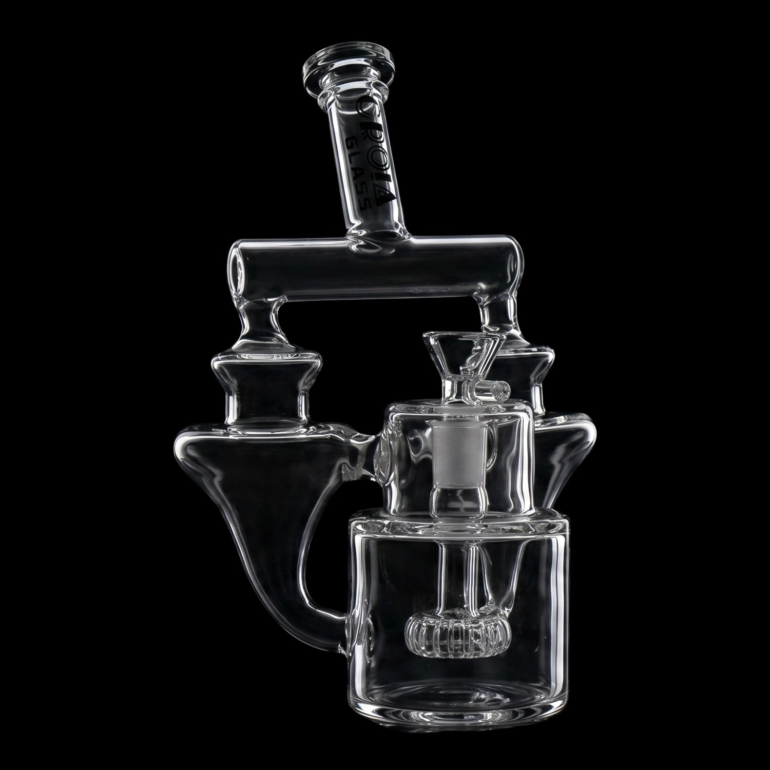 Croia Glass 8" Twin Vortex Recycler Scientific Glass Bong | Croia Glass