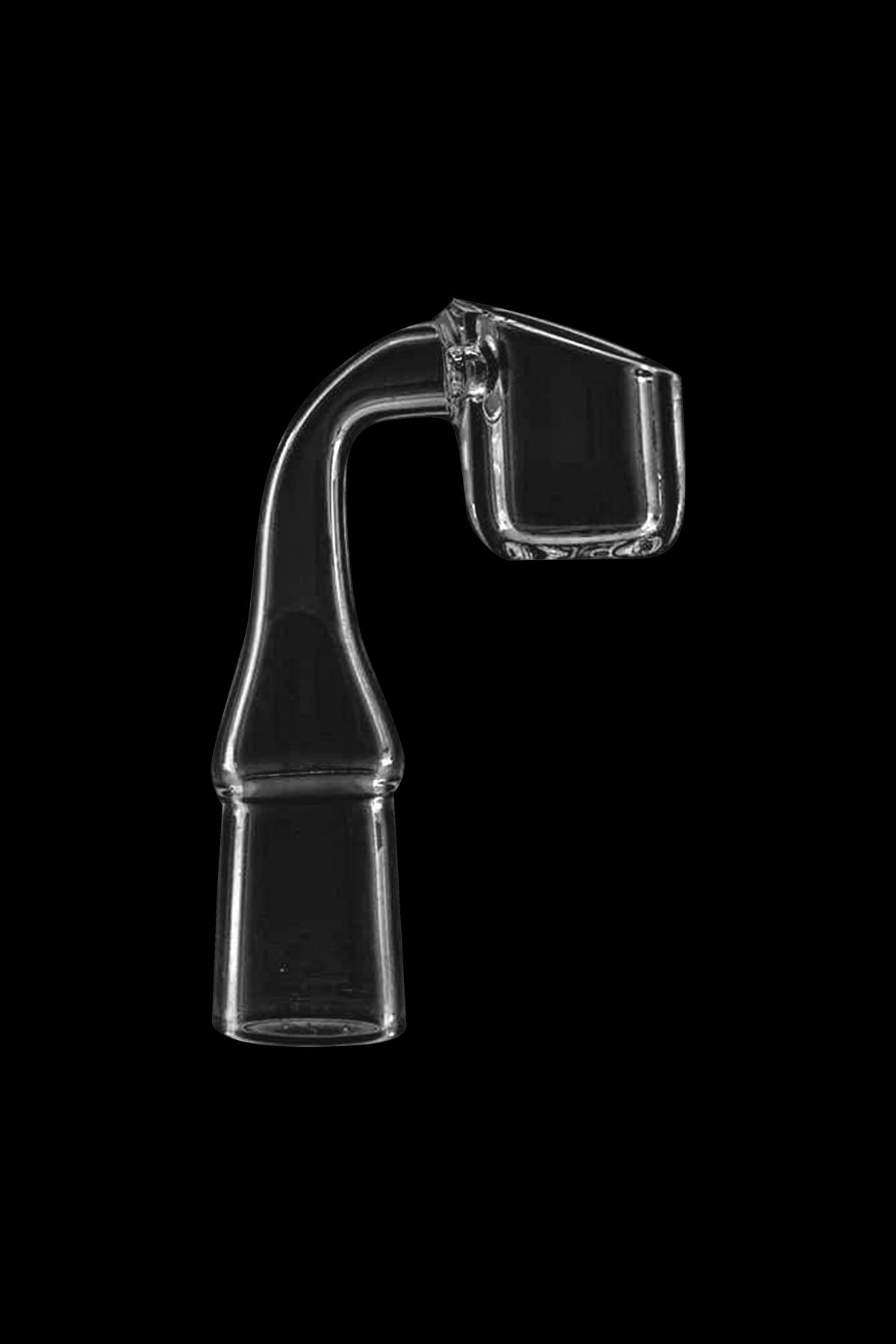 Clear quartz dab nail for vaporizing cannabis concentrates.