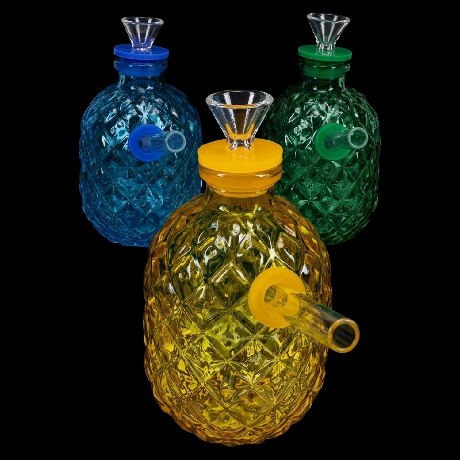 Glass Pineapple Mini Bong “Tropical Sipper” – 4″