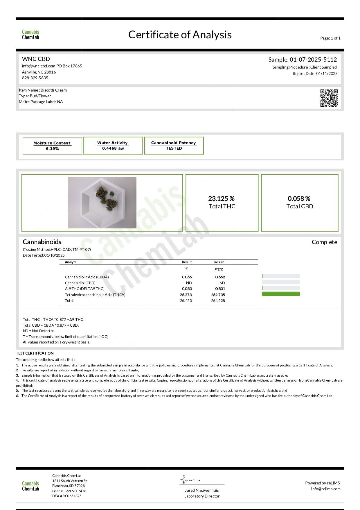 WNC CBD High THCA Indoor Living Soil Flower | 3.5g