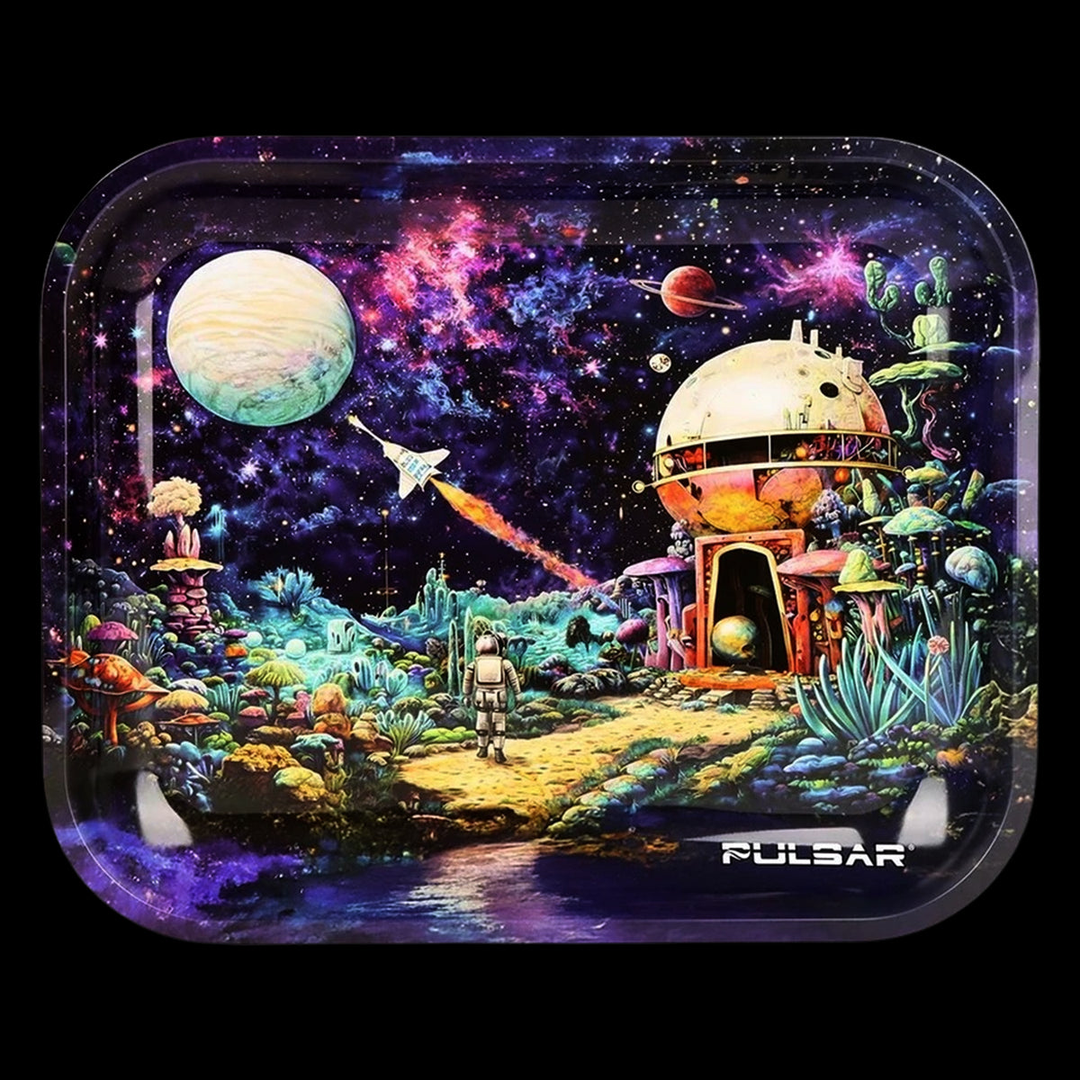 Pulsar Metal Rolling Tray - Space Base / 13"x 11"