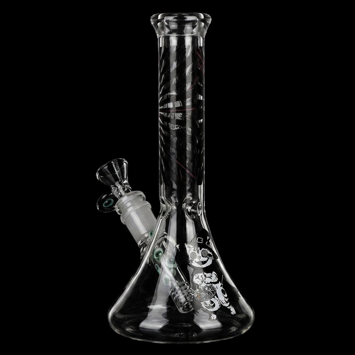 Pulsar Scary Kitty Beaker Glass Bong - 8.5" / 14mm F