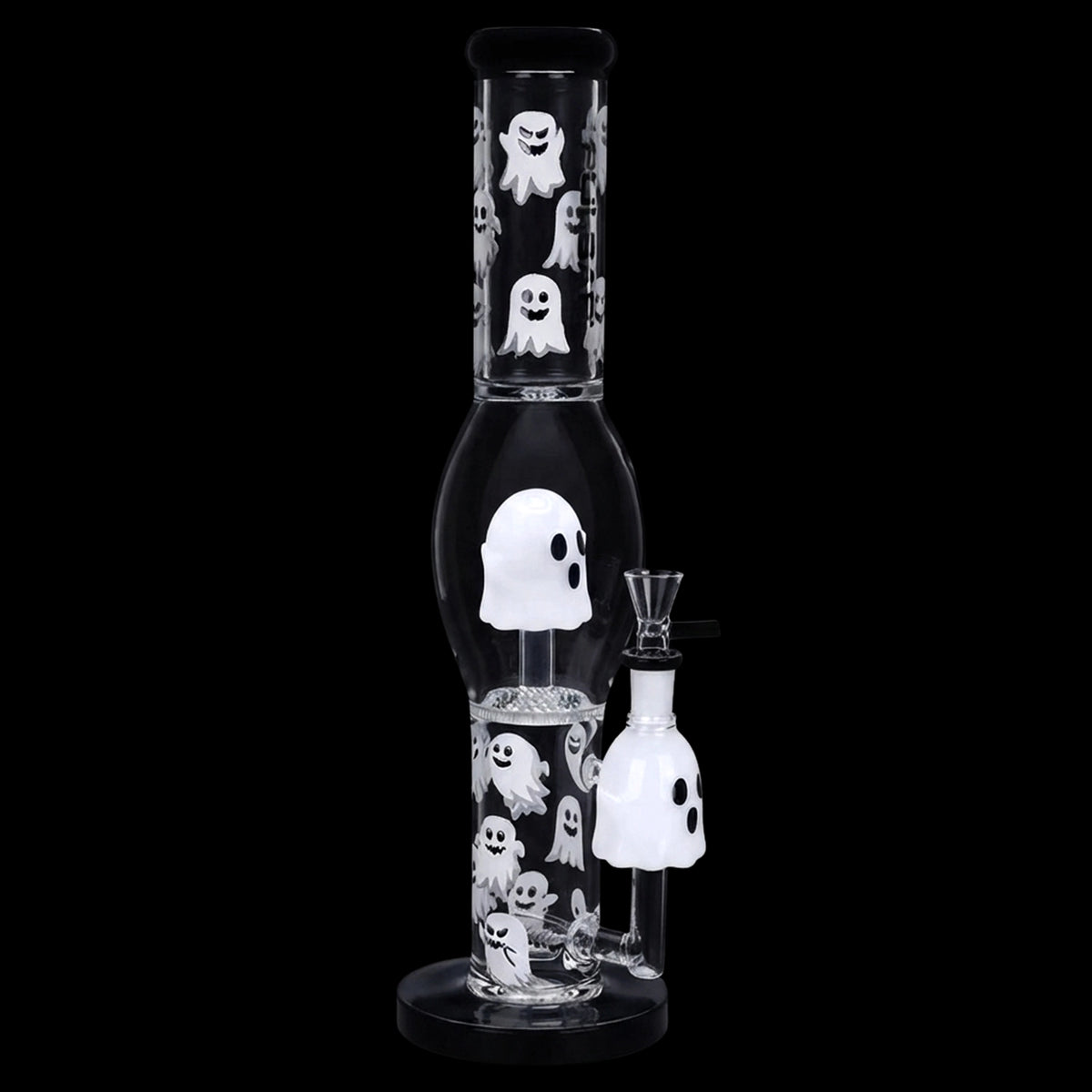 Pulsar Glow In the Dark "Ghosty" Glass Bong - 15.25" / 14mm F