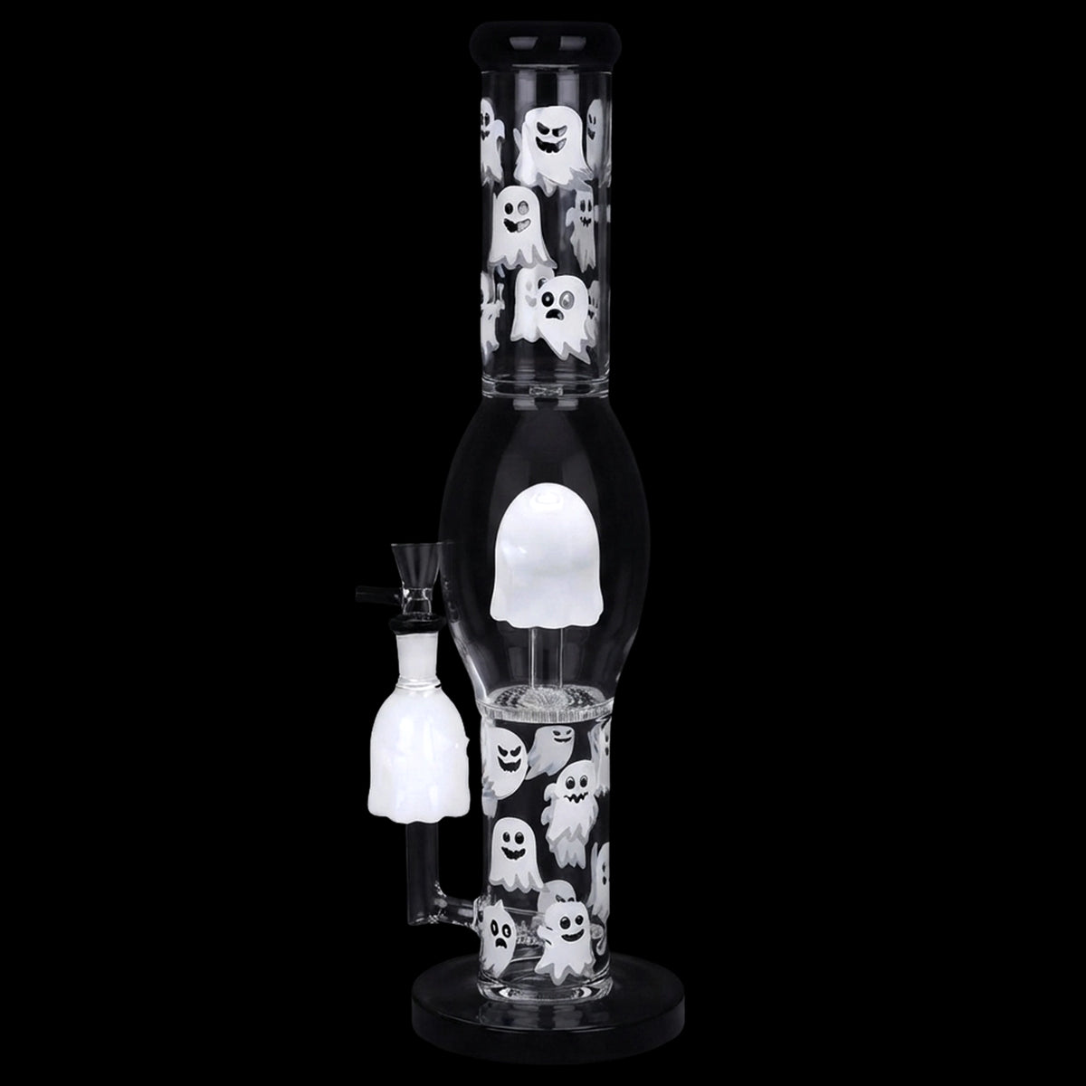 Pulsar Glow In the Dark "Ghosty" Glass Bong - 15.25" / 14mm F