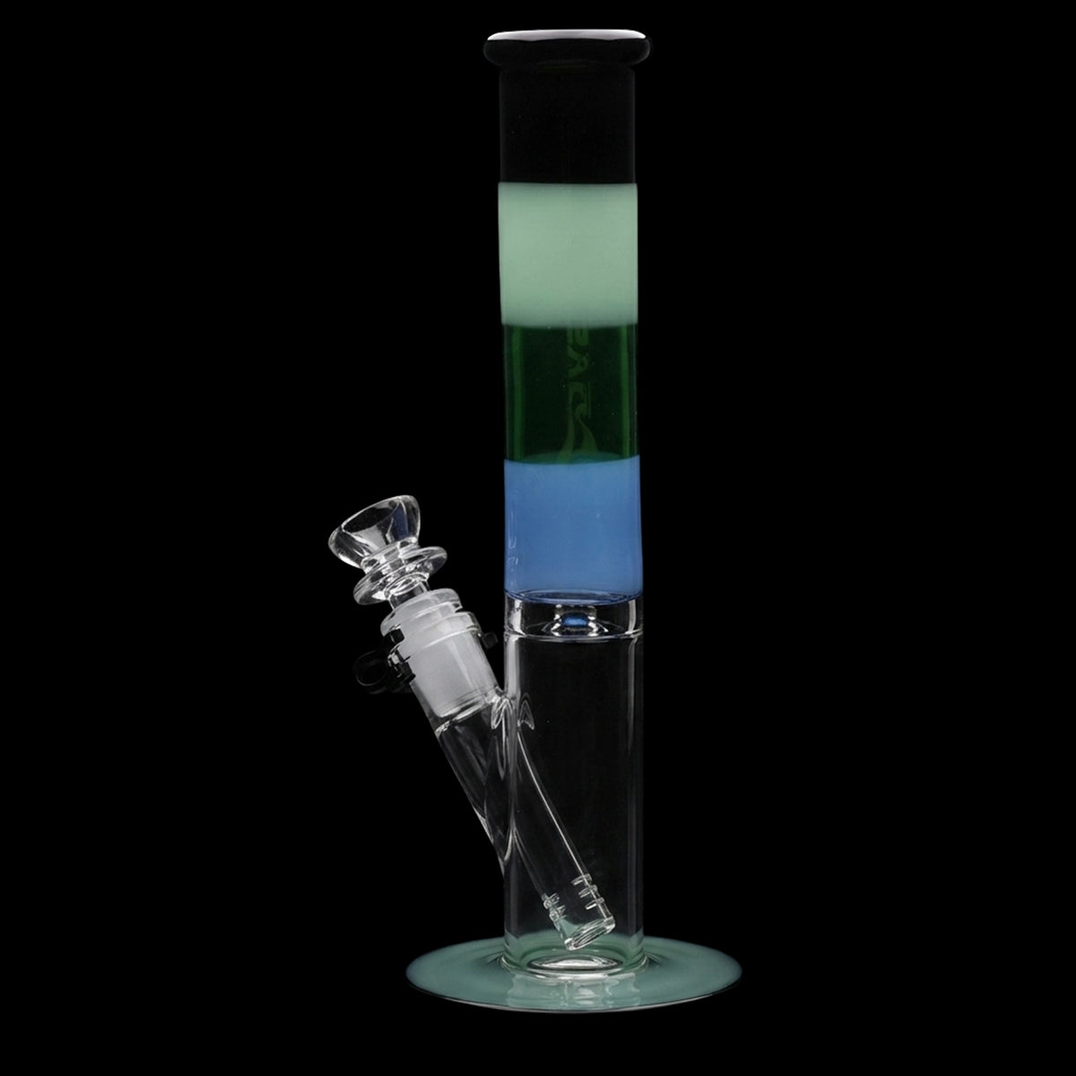 Pulsar Four-Tone Straight Tube Glass Bong - 10.25" / 14mm F