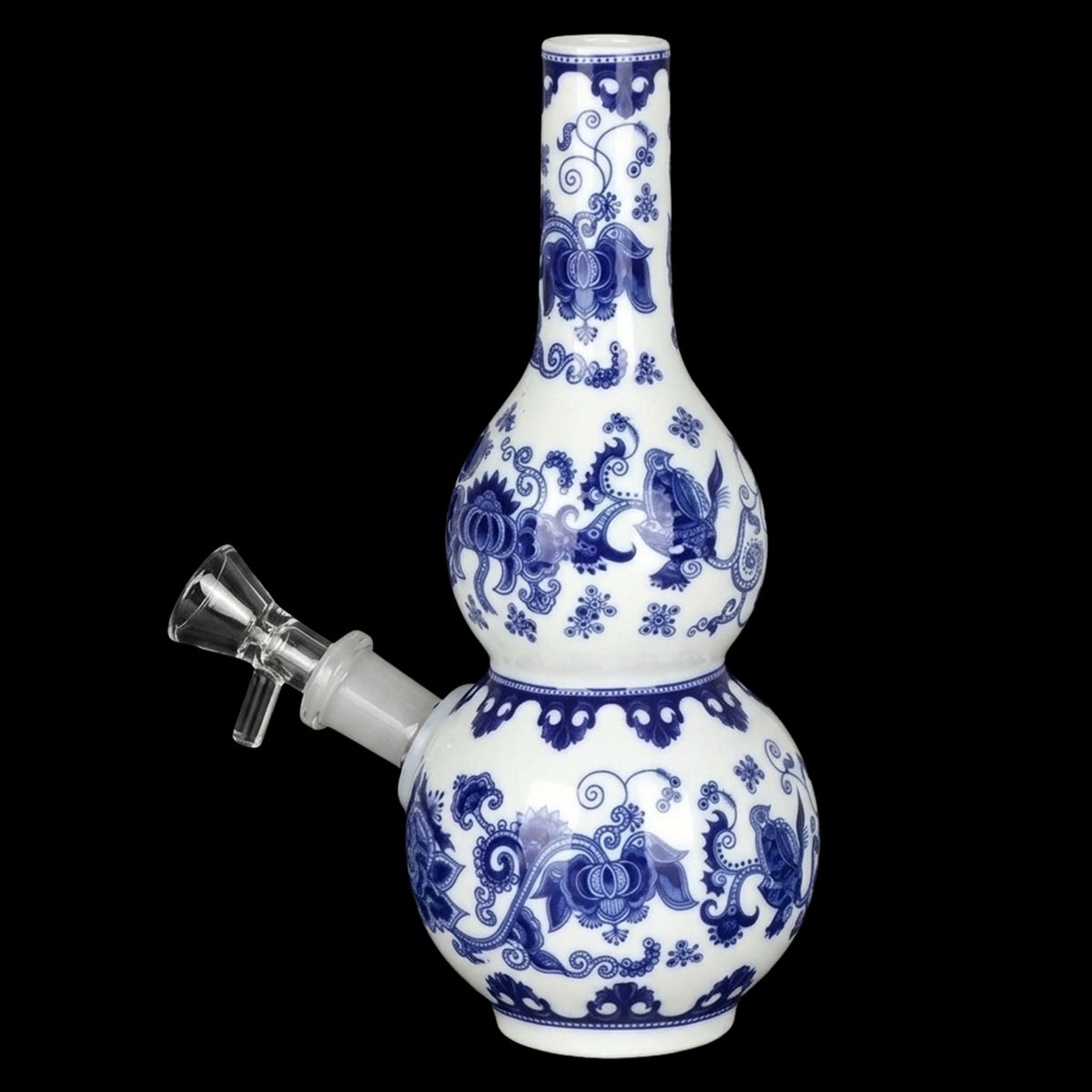 SeshGear Chinese Vase Ceramic Bong - 7.75" / 14mm F / Double Bubble Base