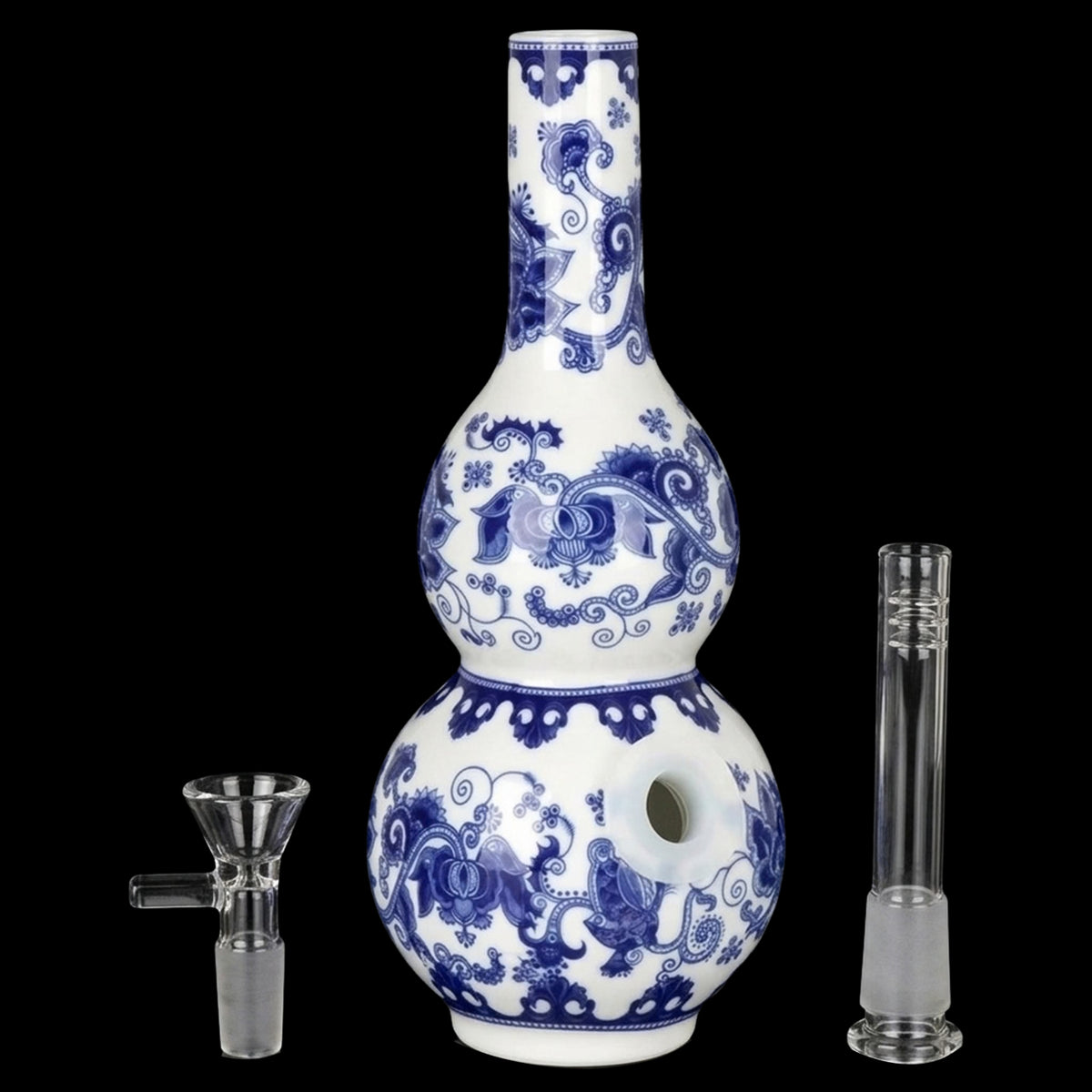 SeshGear Chinese Vase Ceramic Bong - 7.75" / 14mm F / Double Bubble Base
