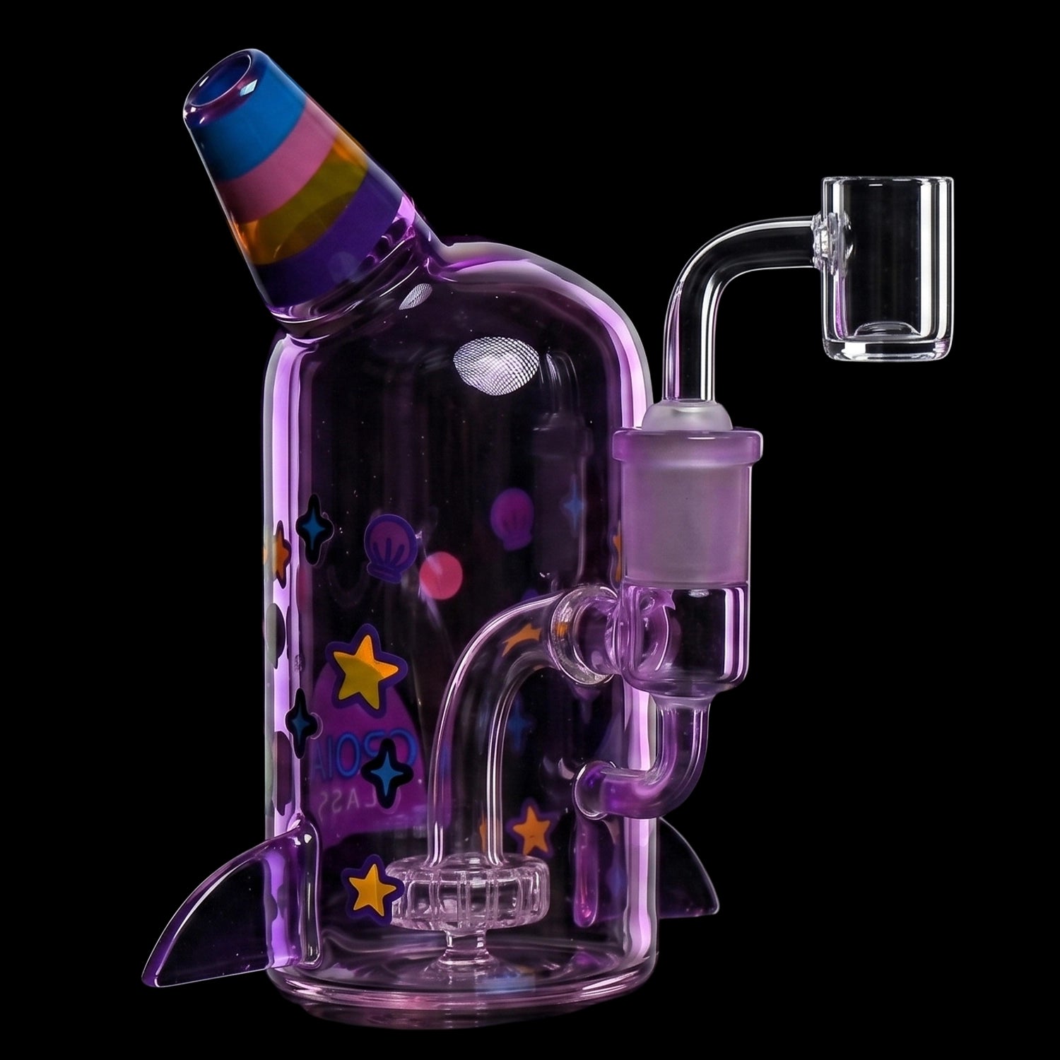 Croia Glass Cute Narwhal Dab Rig – Mini Showerhead Perc Rig | Croia Glass