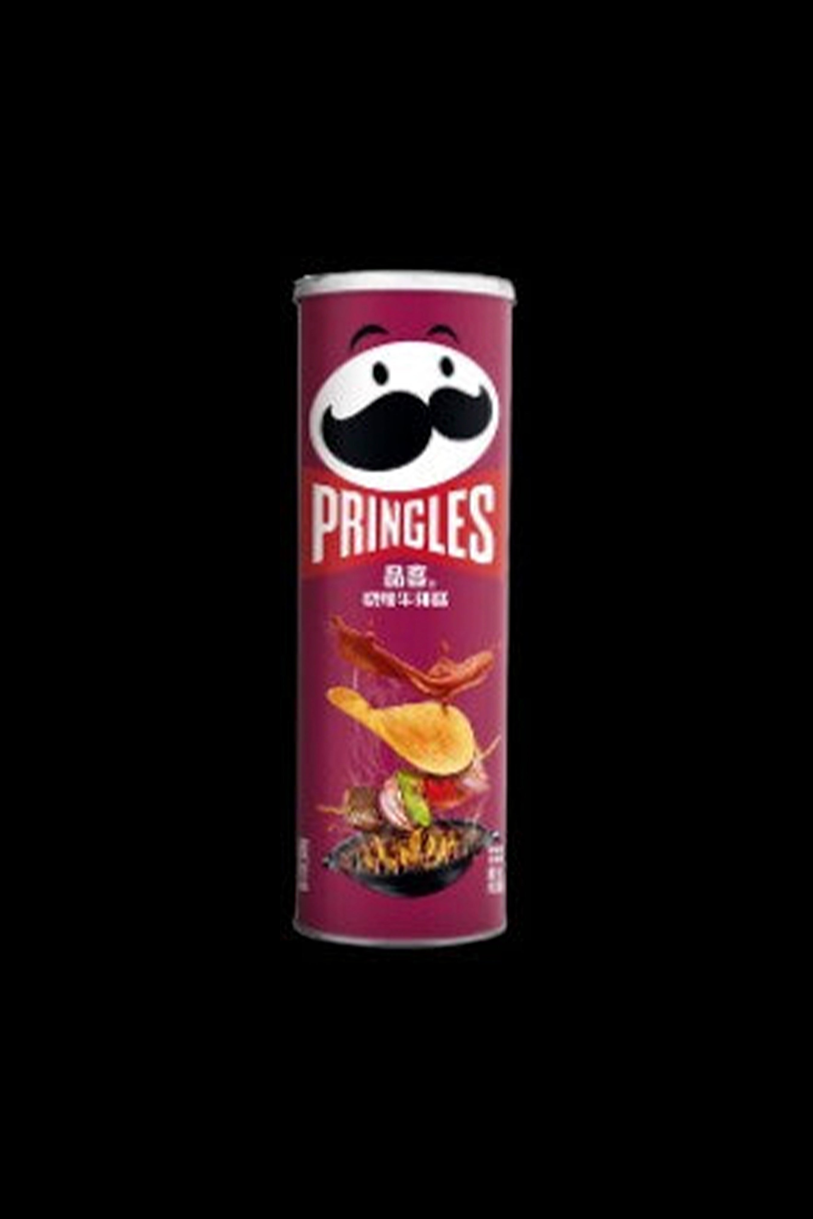 Pringle's can with cannabis-themed graphic design.