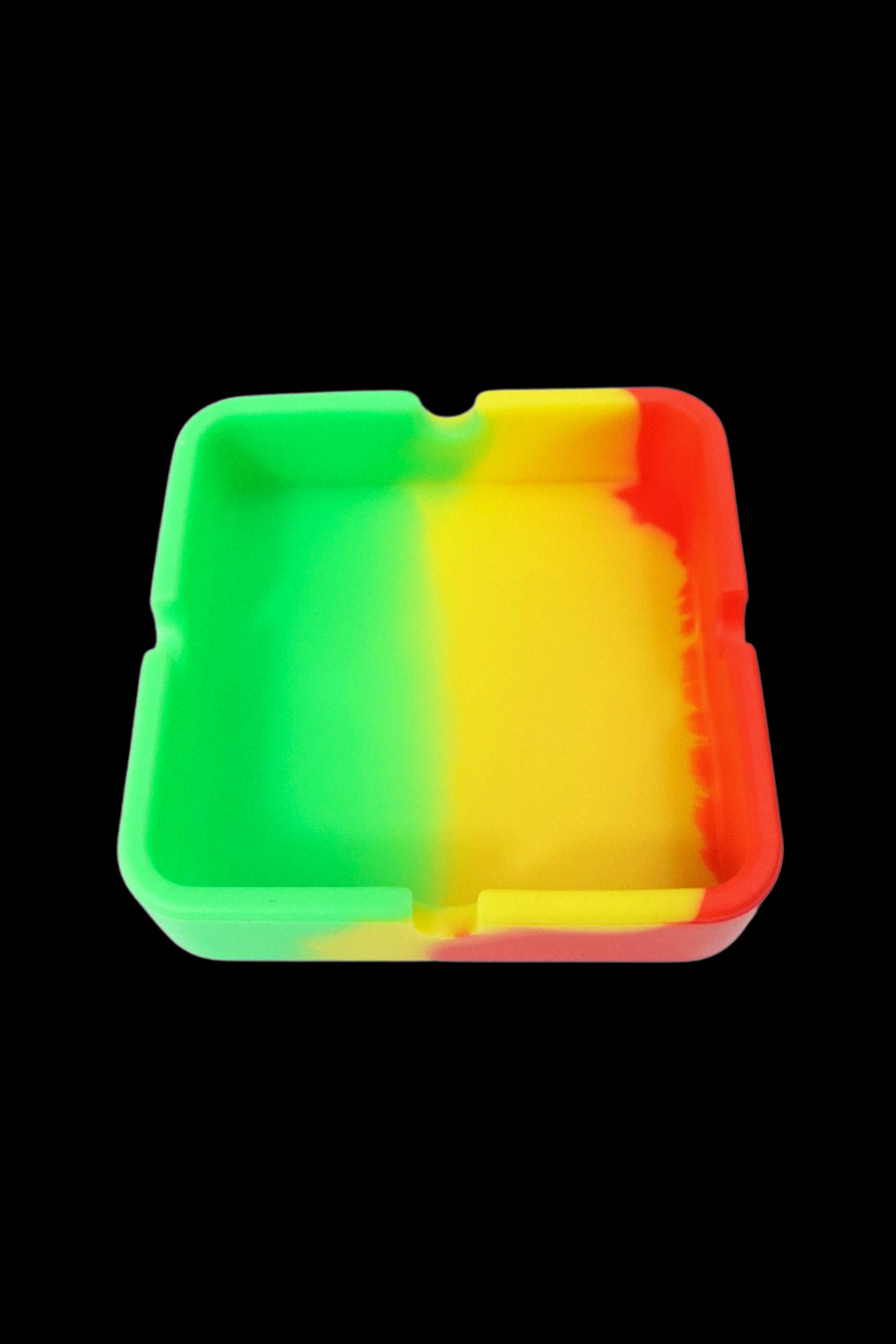 Colorful silicone dab tray for cannabis concentrates.