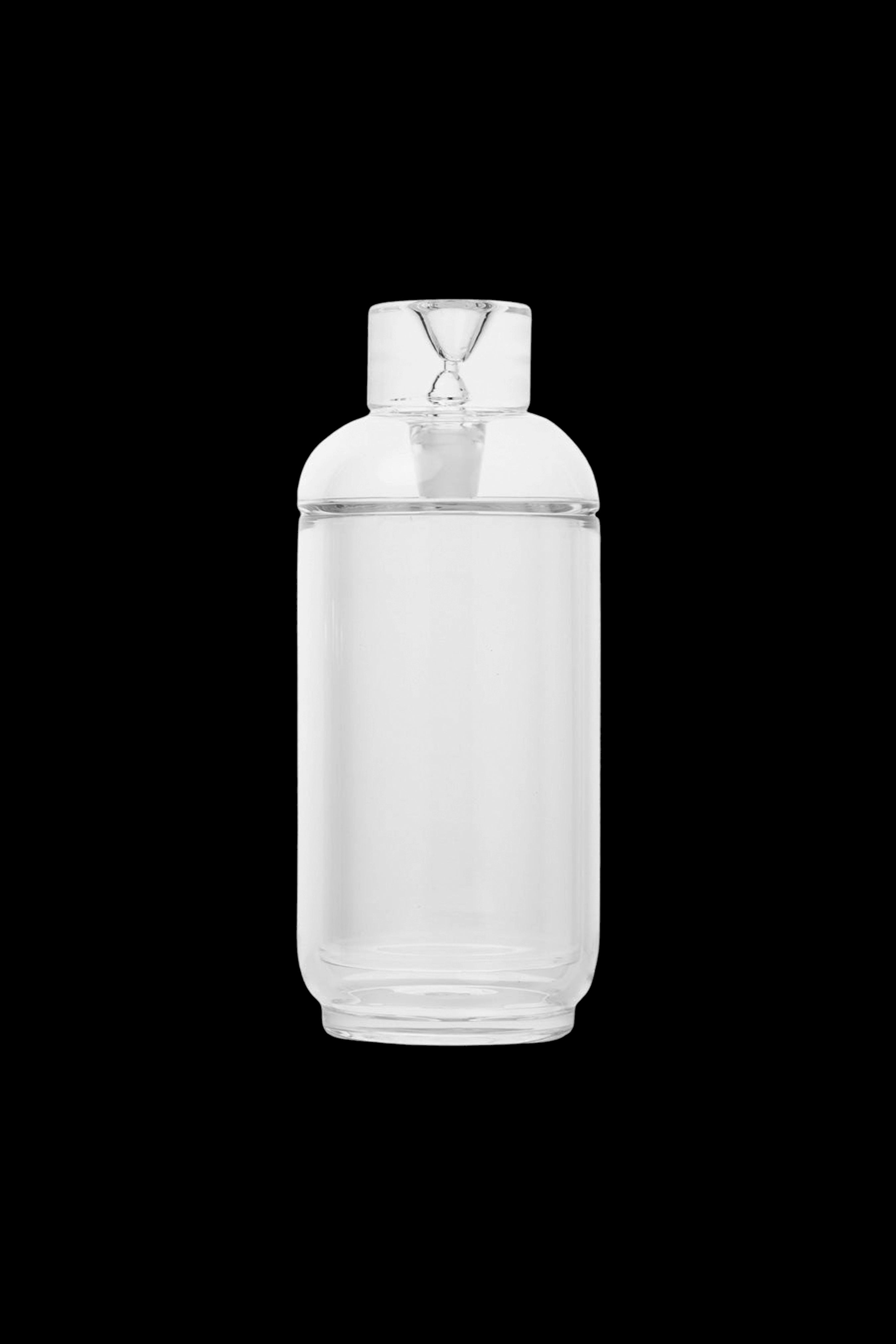 Clear glass water pipe (bubbler) with a rounded base and mouthpiece.