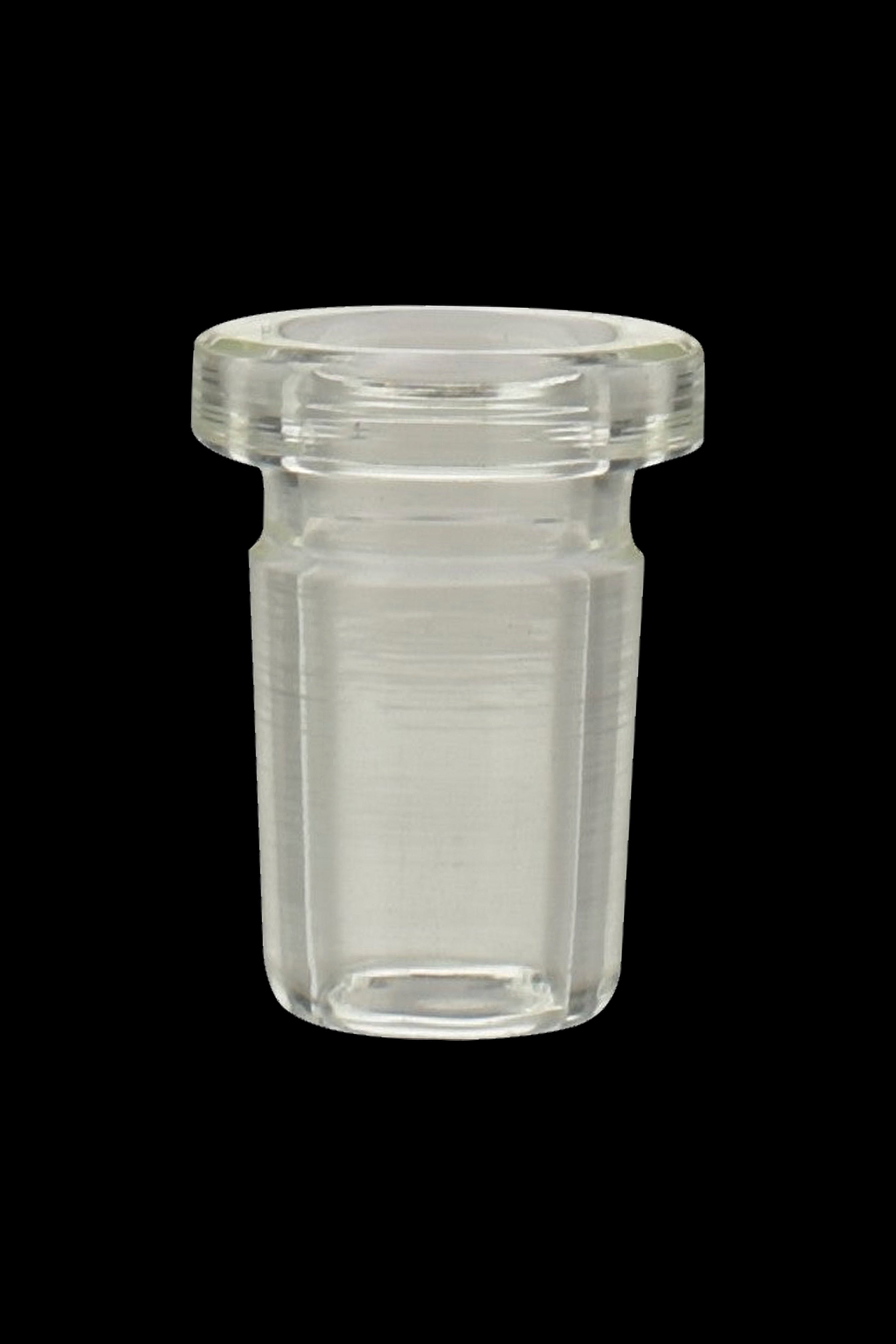 Clear glass dab nail for cannabis concentrates.