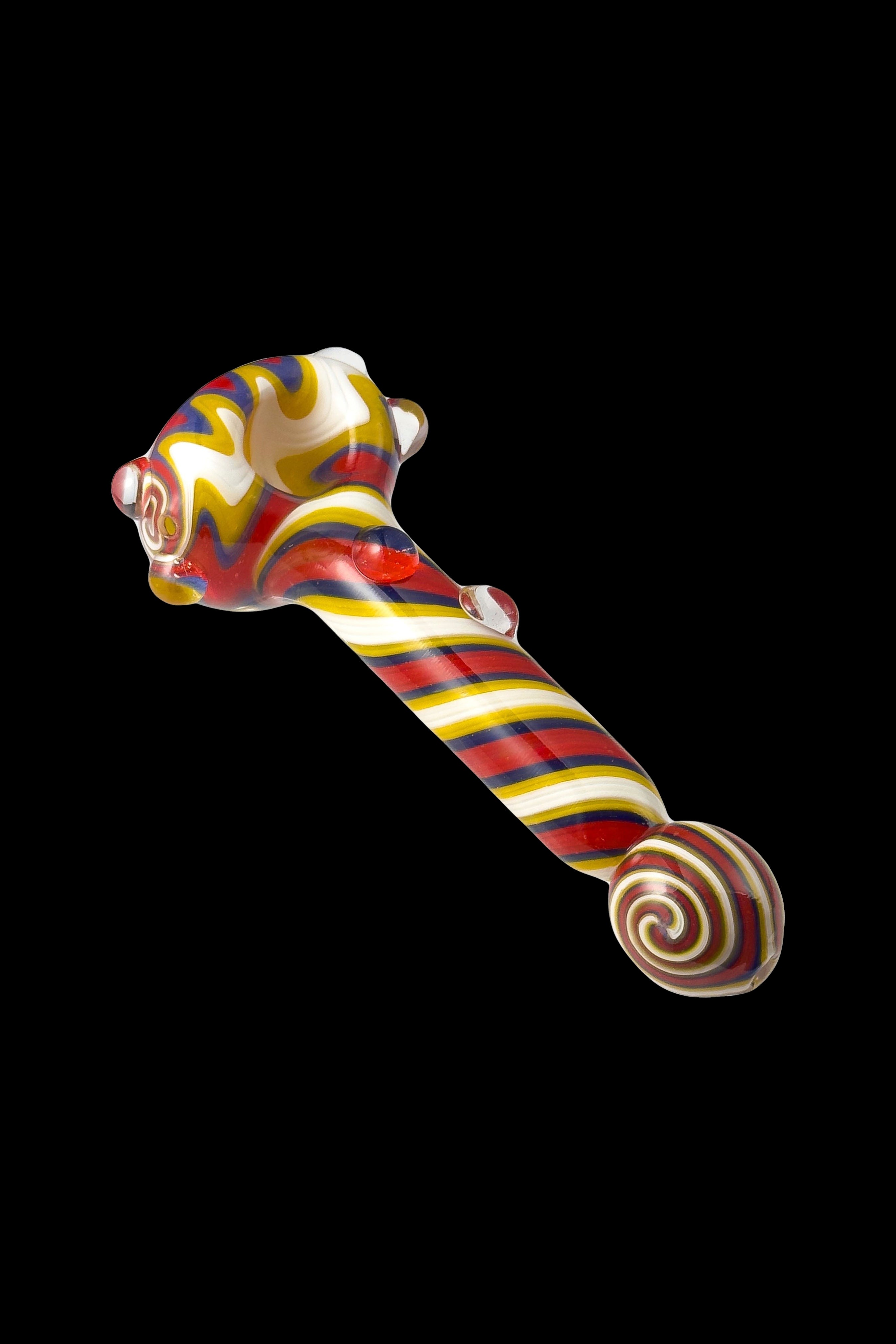 Hand pipe with colorful glasswork.