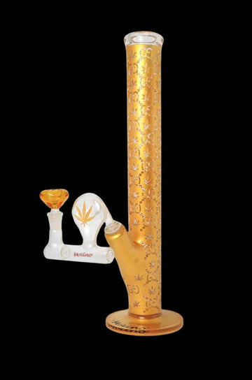 Molino Glass Gold Fashion Bong with Gold Pre-Cooler Set - Molino Glass Gold Fashion Bong with Gold Pre-Cooler Set
