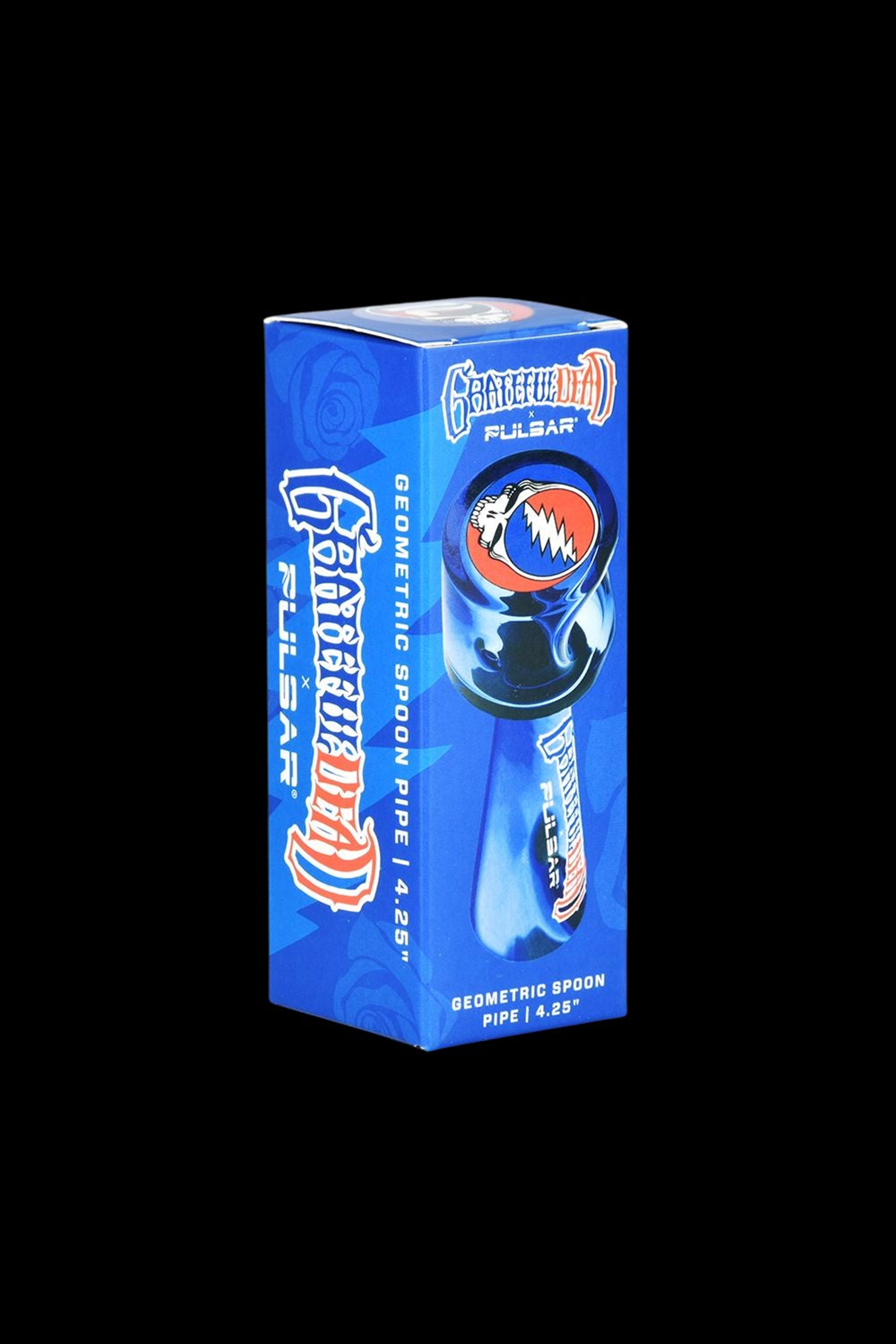 Pulsar “Graffix” geometric spoon pipe packaging with a stylized skull design.