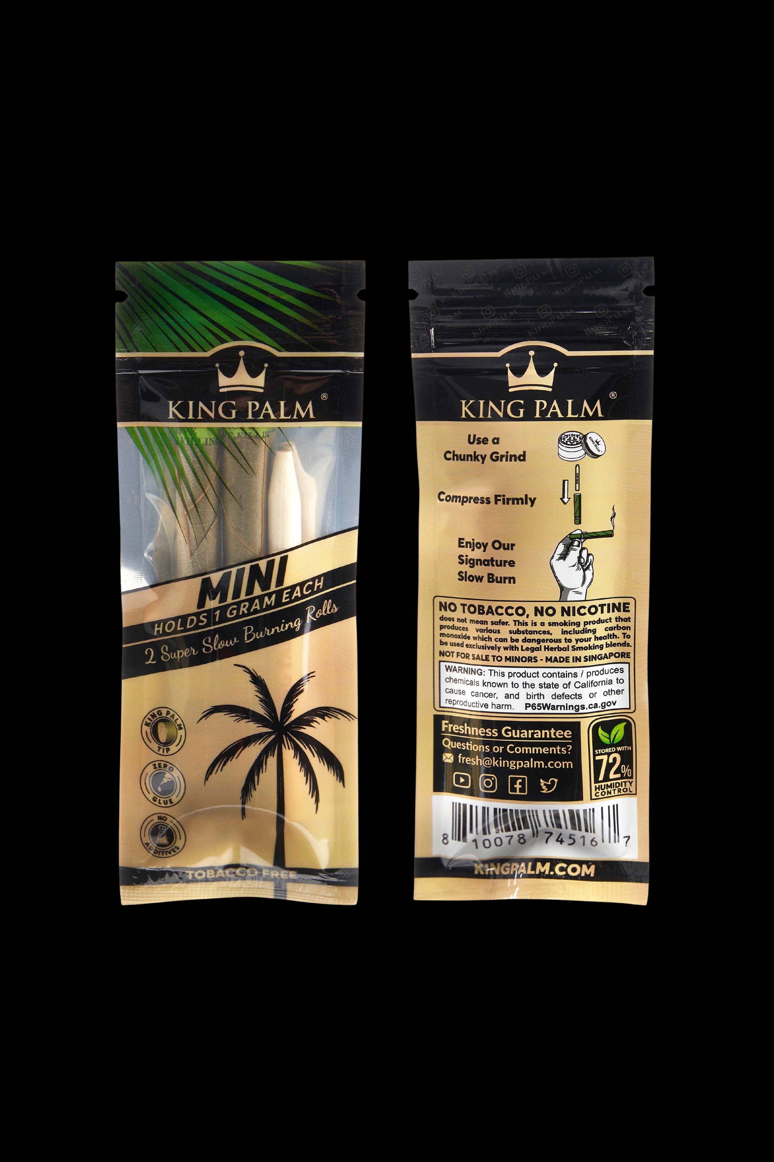King Palm Mini Natural Pre Roll Palm Leaf Tubes - 2 Packs of 2