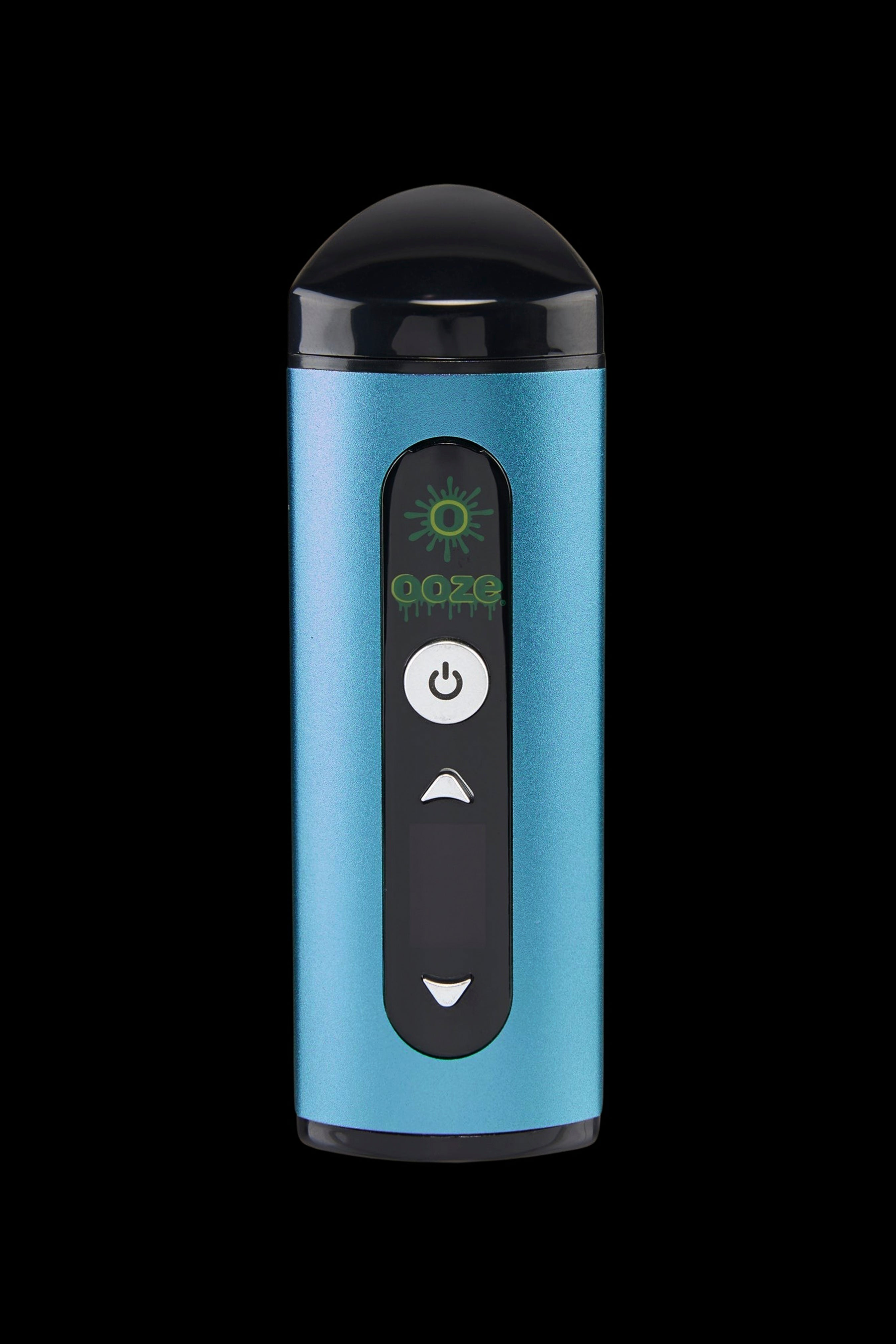 Blue Ooze vape pen with digital display and control buttons.