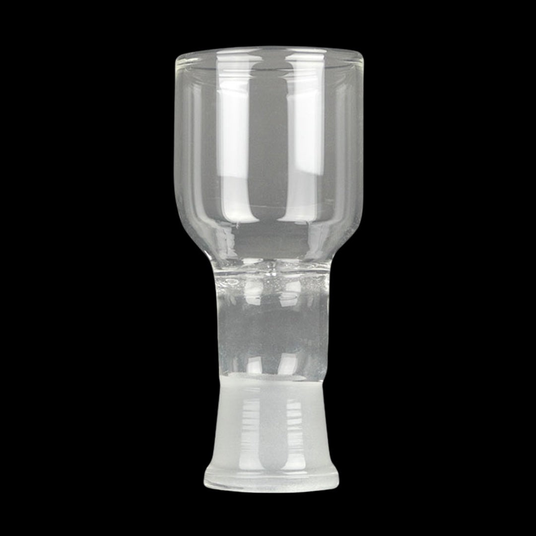 Clear glass bubbler for smoking cannabis.