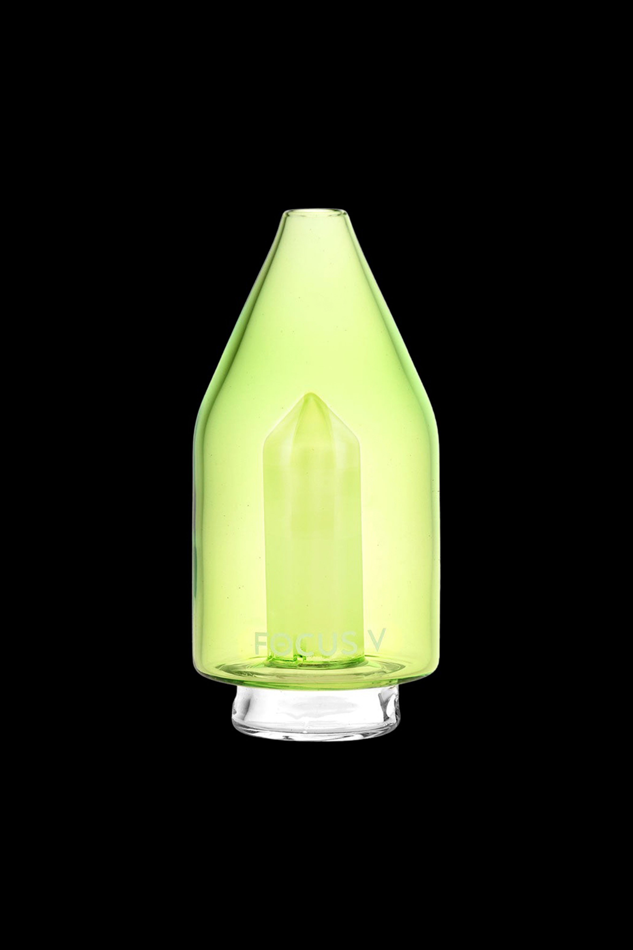 Lime green glass terp pearl enail insert for a dab rig.