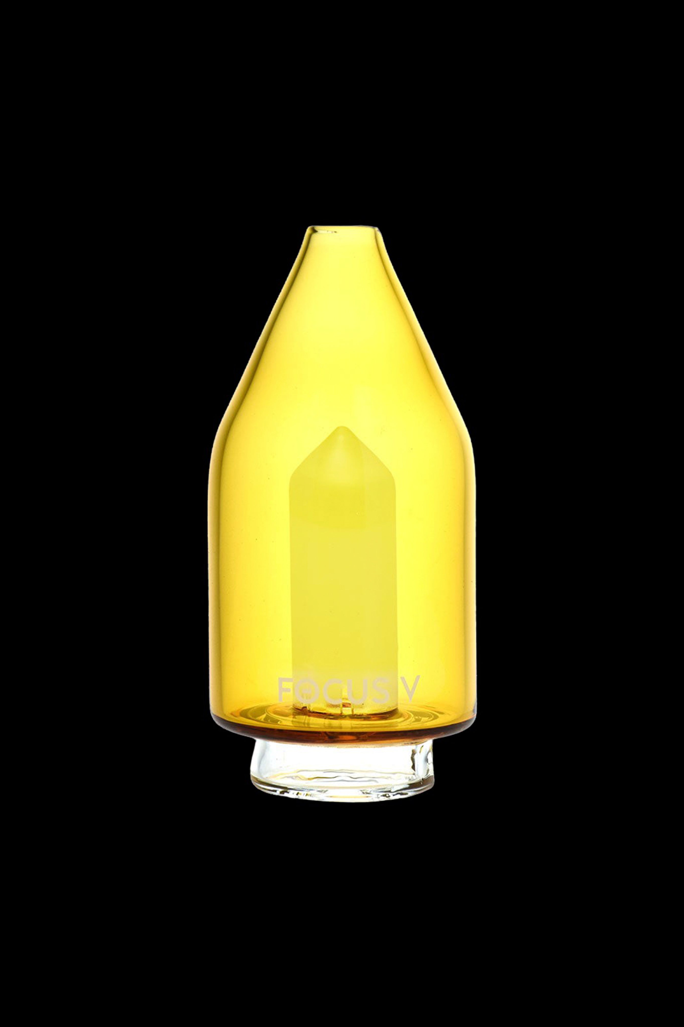 Amber glass cannabis oil rig carb cap.