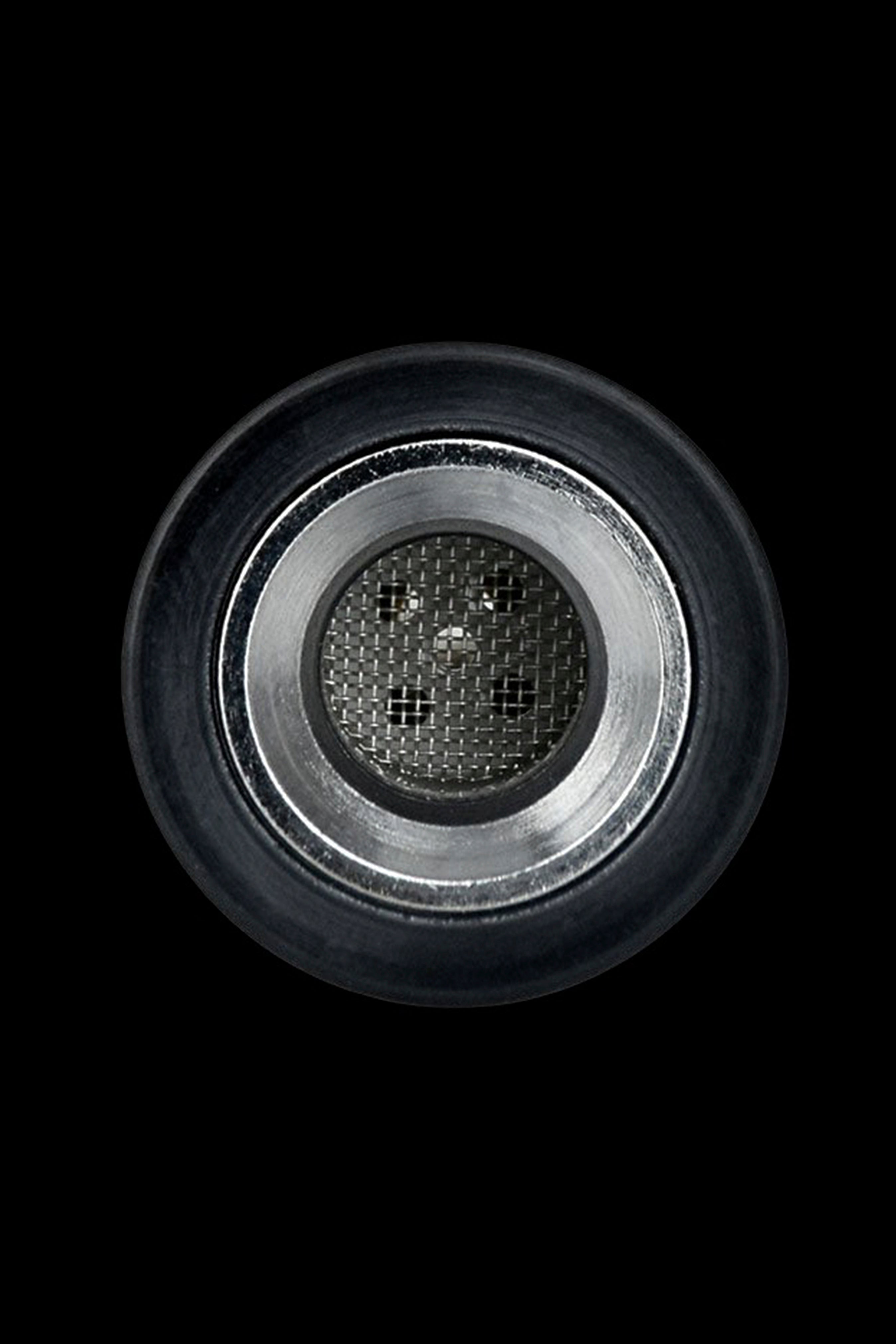 Close-up of a metal cannabis bowl screen.