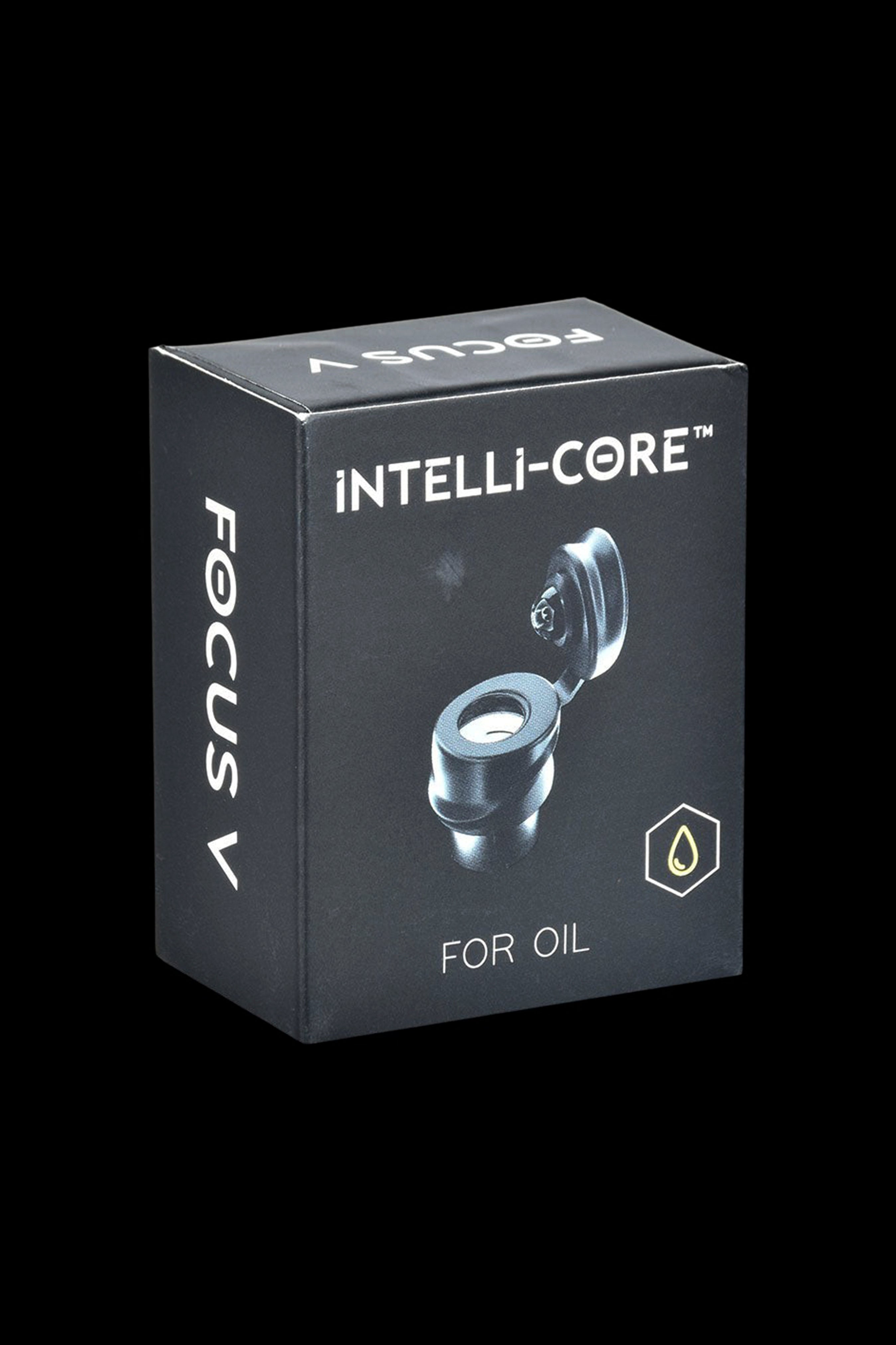 Focus V Intelli-Core oil attachment box with product illustration.