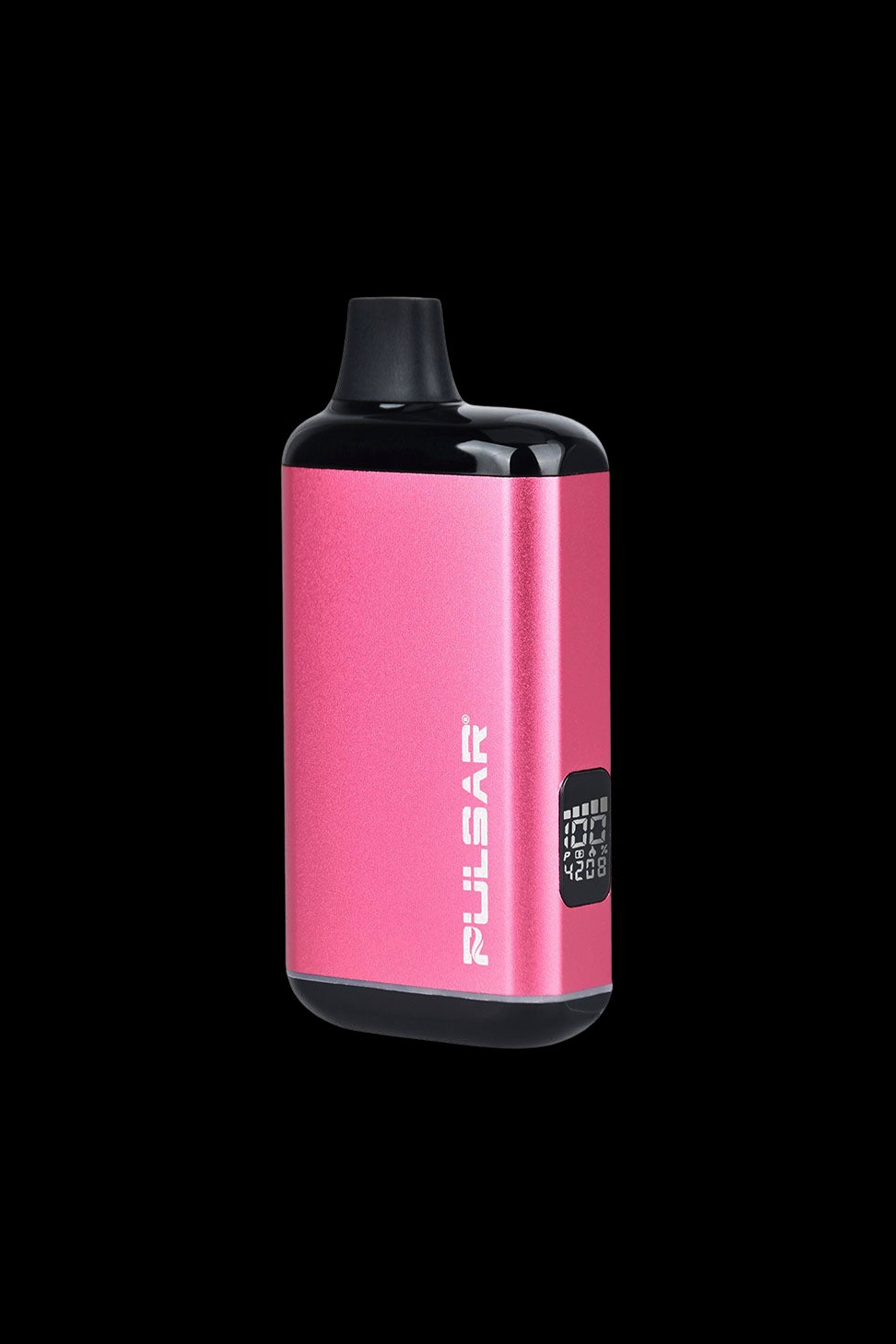 Pink Pulsar vaporizer pen with digital display.