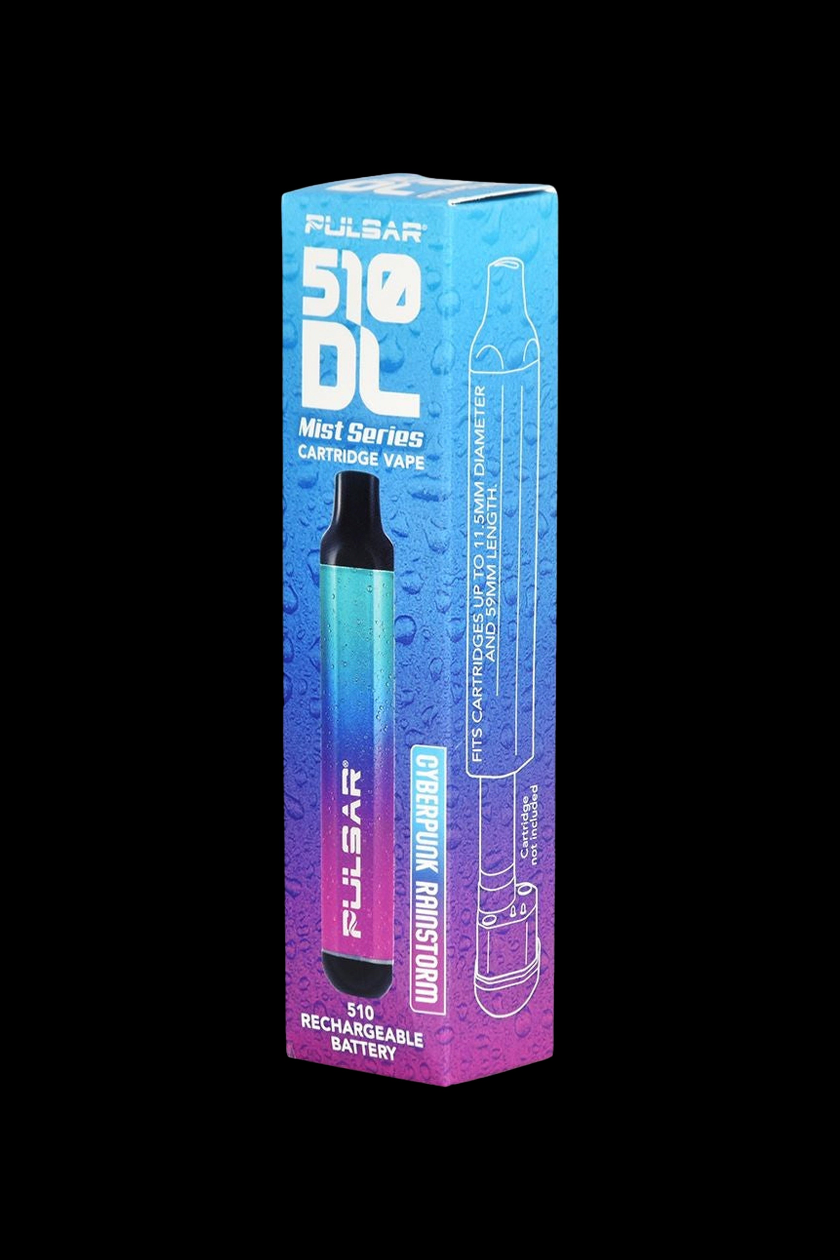 Pulsar 510 rechargeable battery for cannabis oil cartridges, shown in packaging.