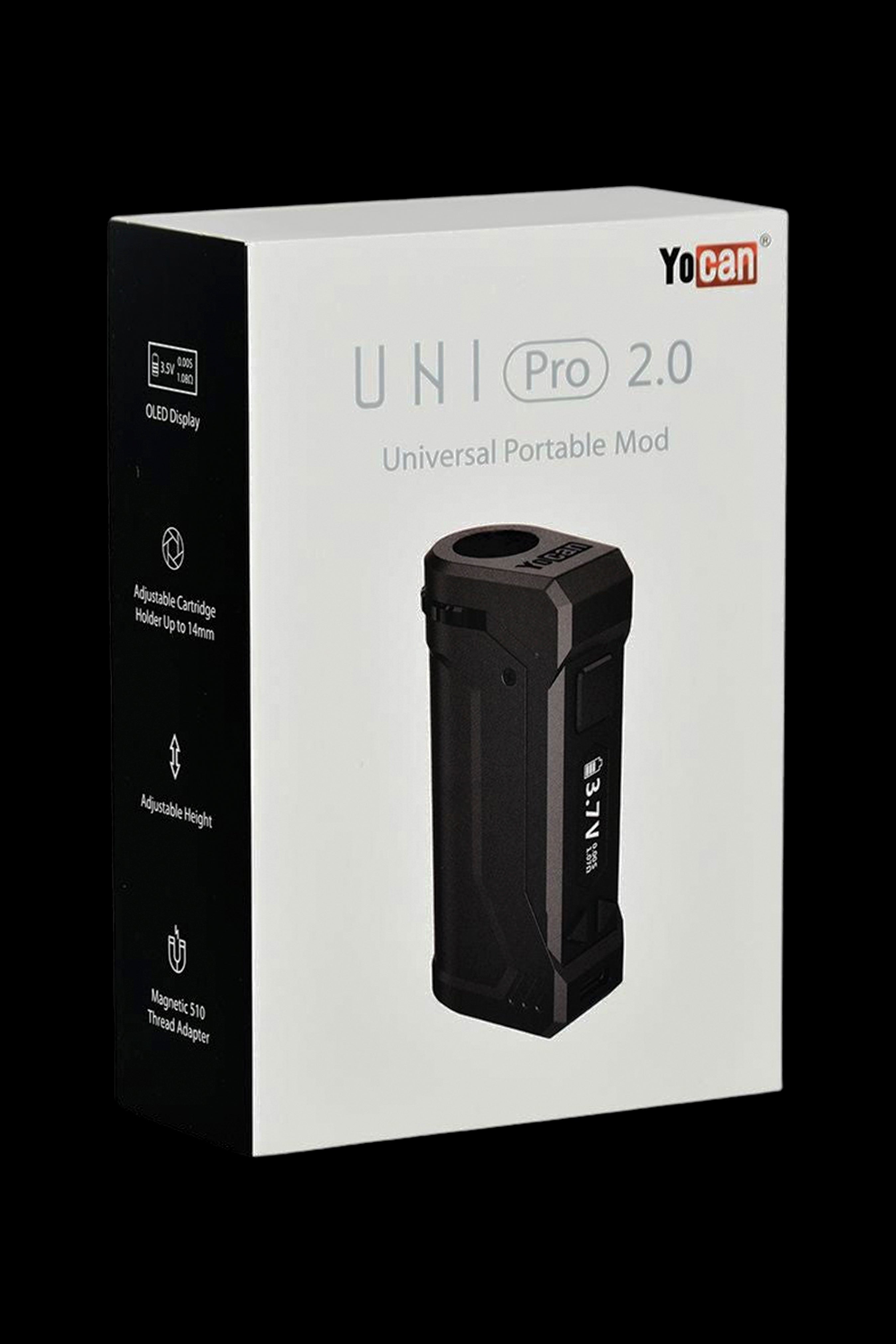 Yocan Uni Pro 2.0 cannabis oil vape mod packaging.