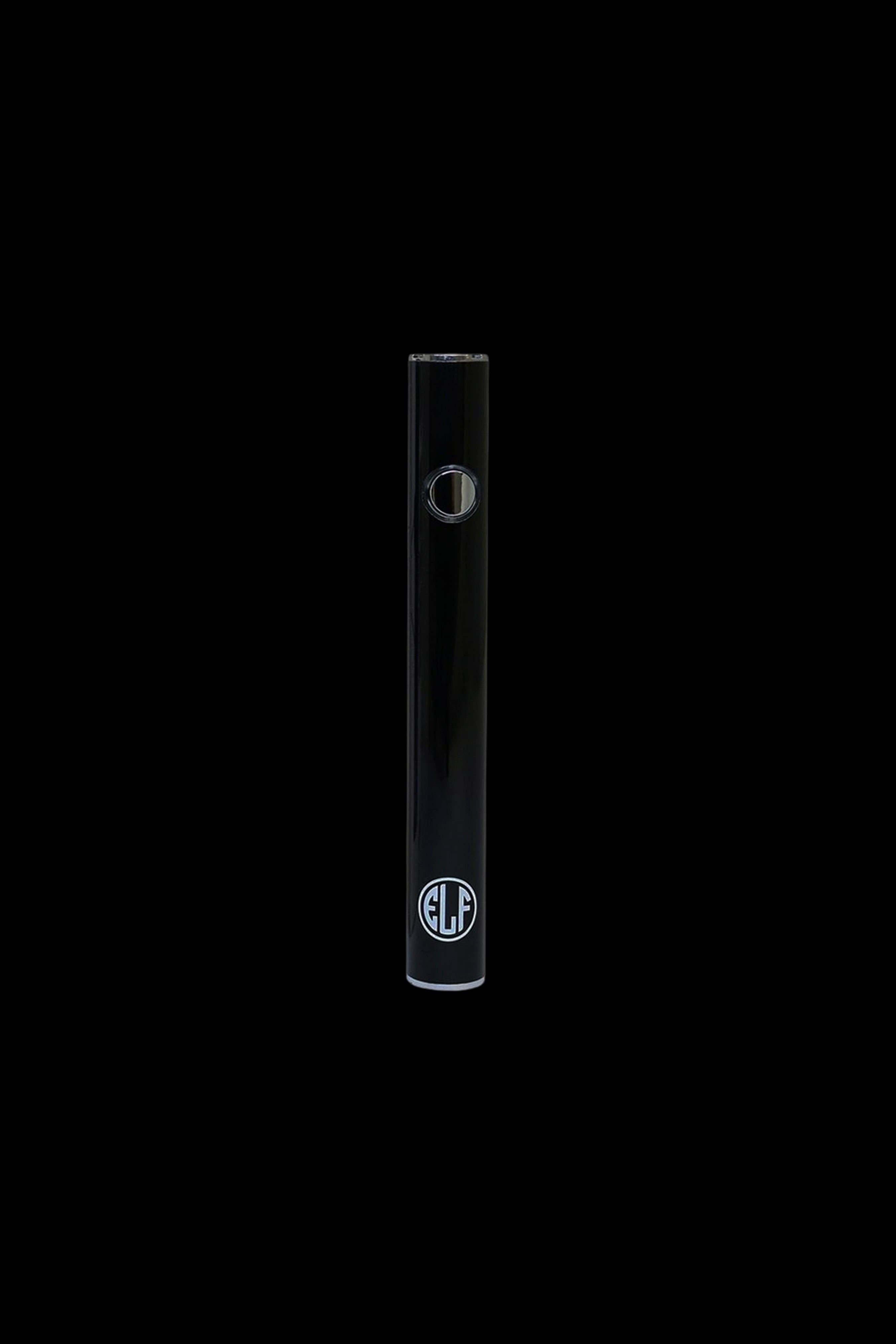 Black cannabis vape pen with “CLF” logo.