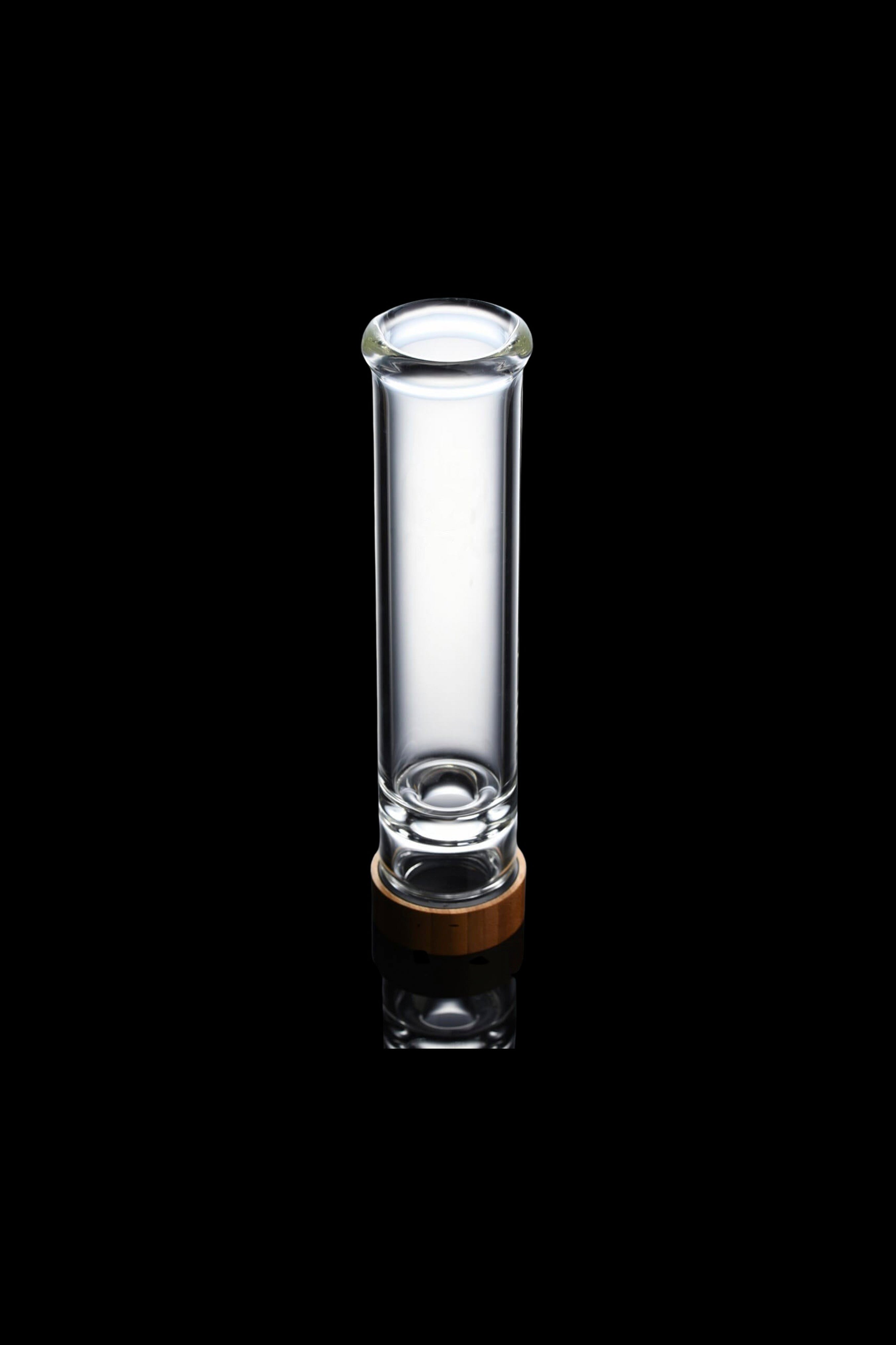 Glass bubbler for smoking cannabis, isolated on black.