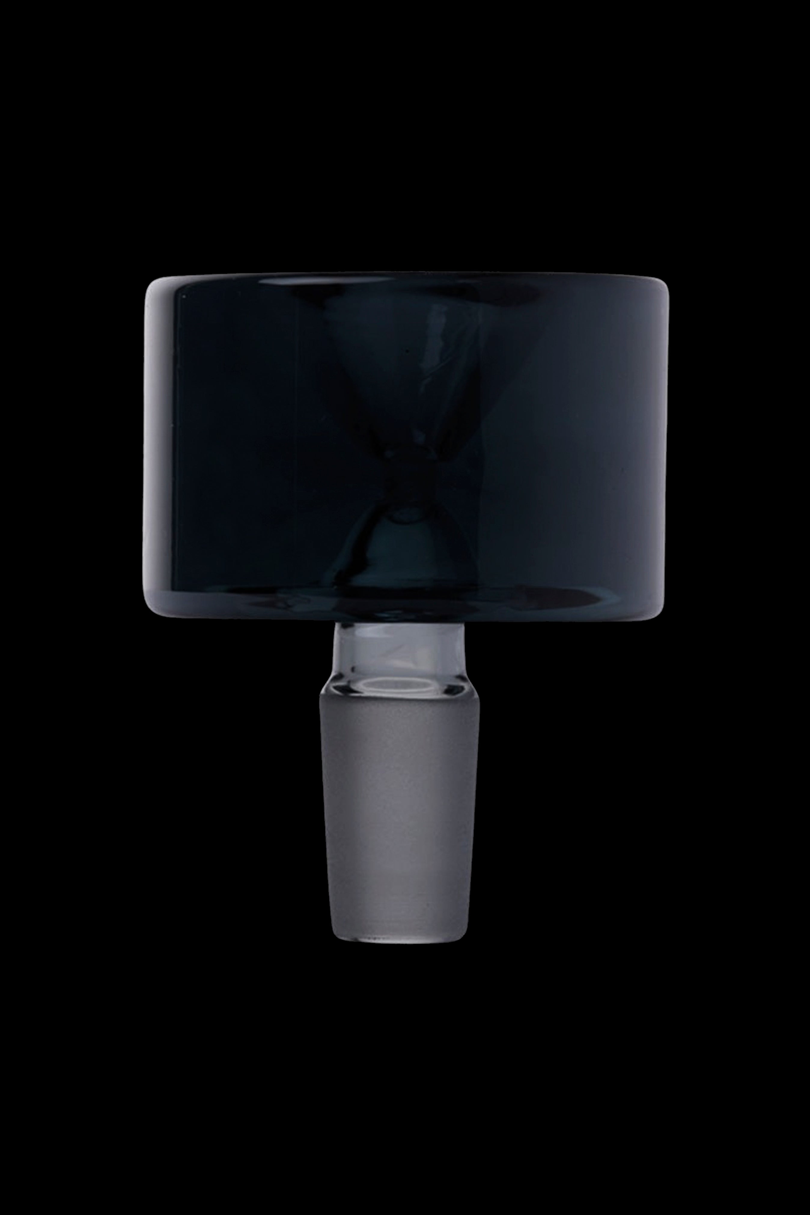 Glass cannabis bowl for smoking, isolated on black.