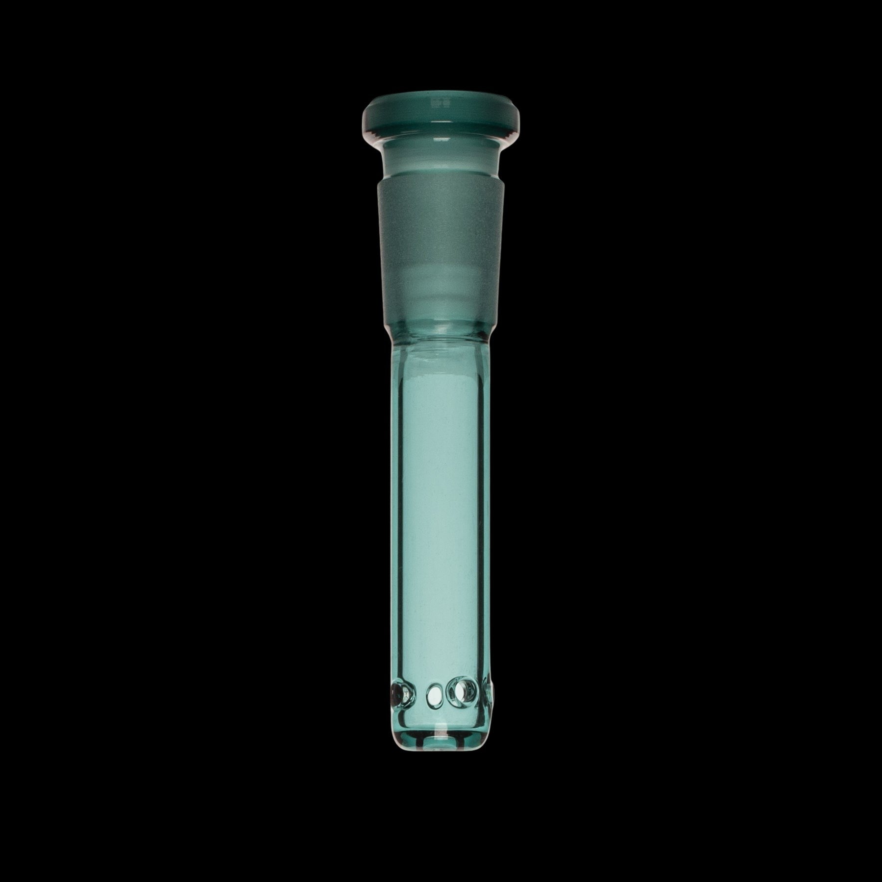 Green glass downstem for a water pipe.