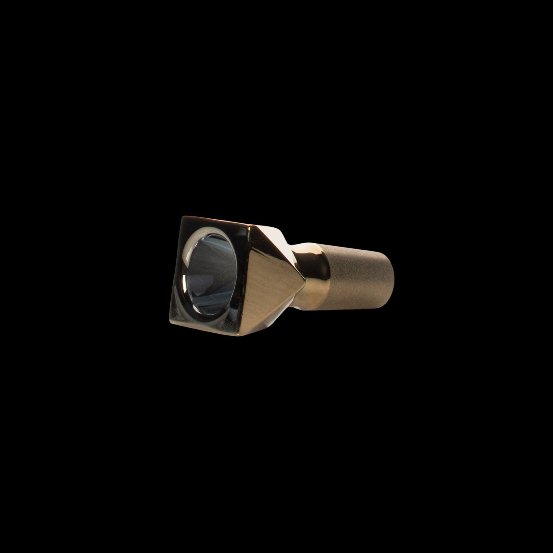 Golden glass bowl for smoking cannabis.