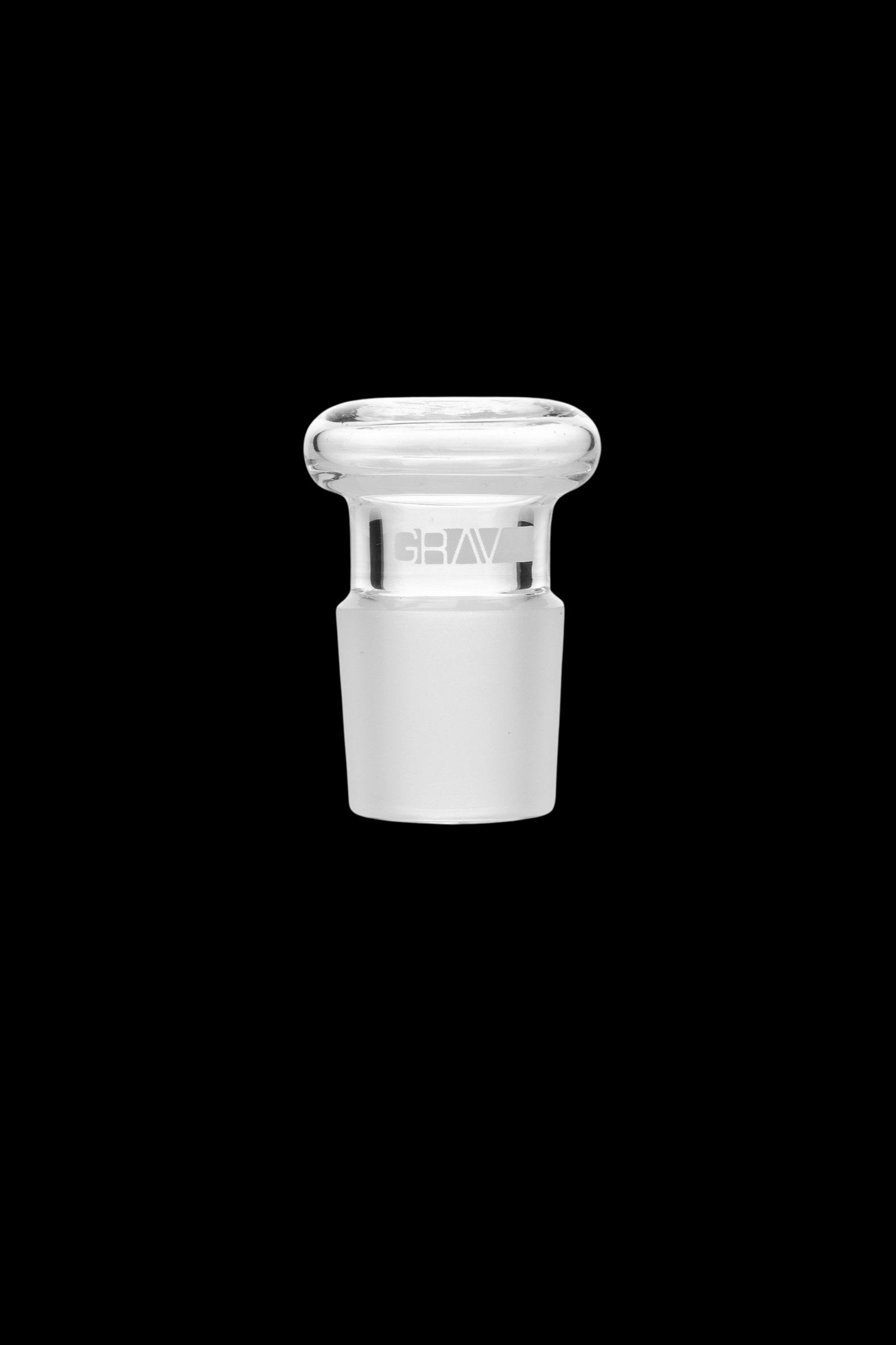 Clear glass dab nail with visible branding.