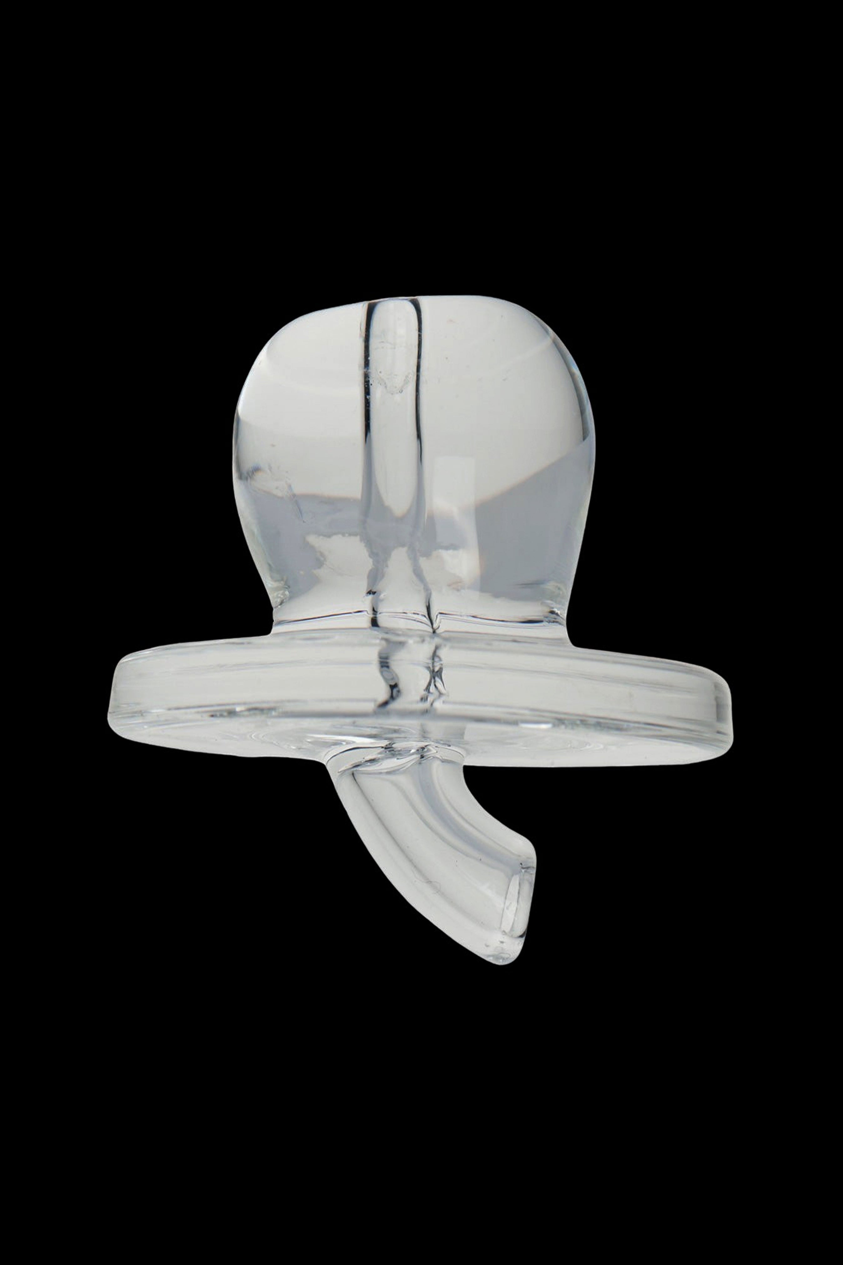 Clear glass dab nail for vaporizing cannabis concentrates.