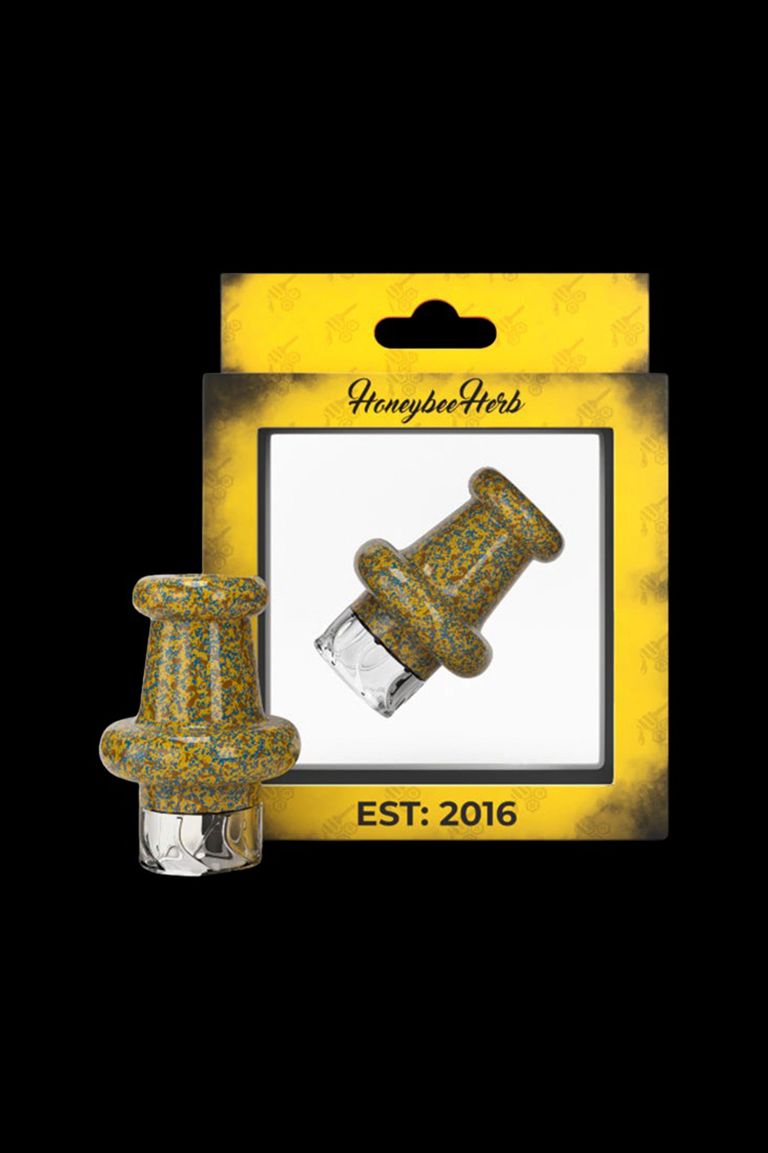 Honeybee Herb dab nail on packaging, est. 2016.