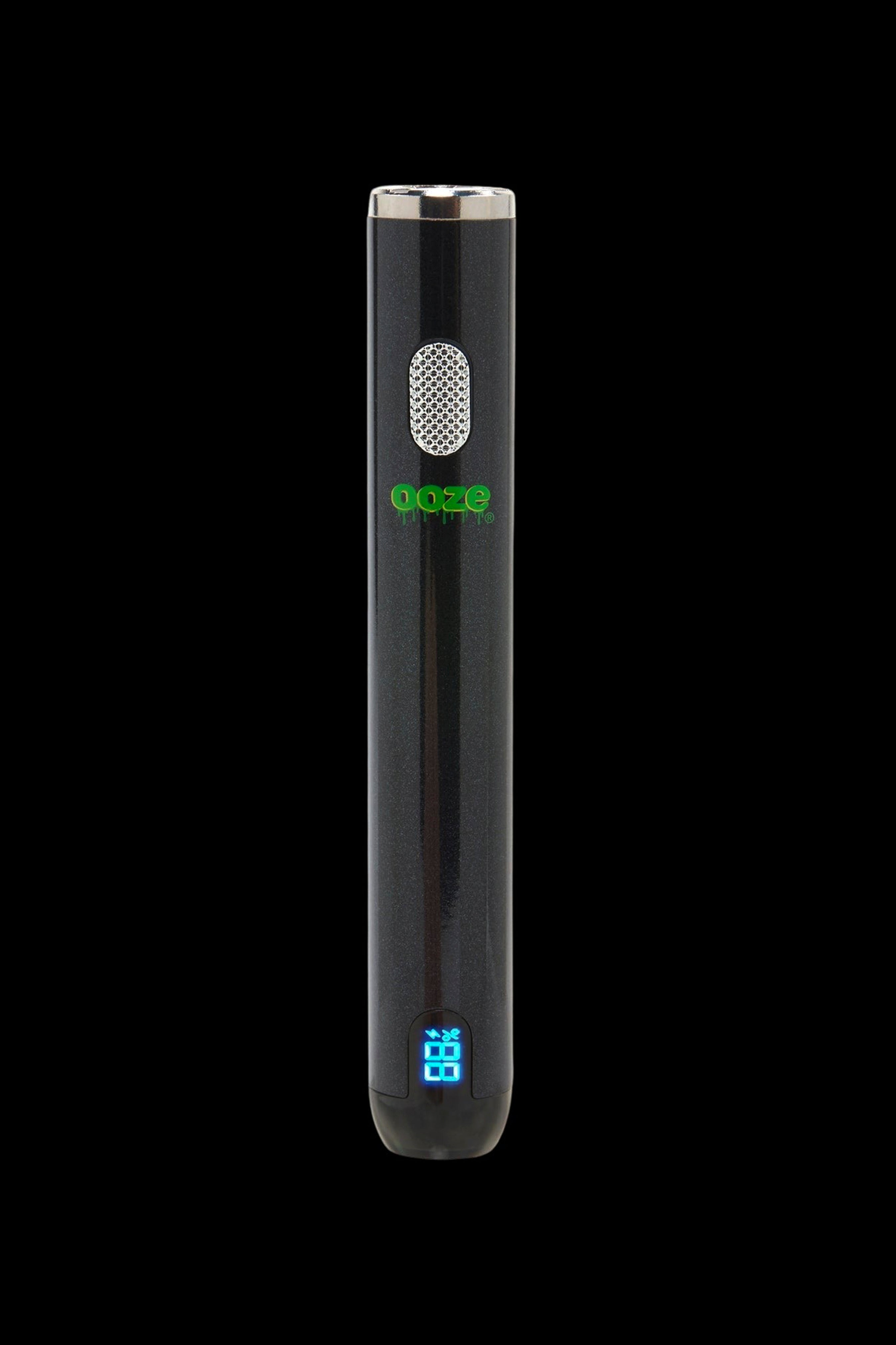 Black Goze pen-style cannabis vaporizer with green logo and digital display.