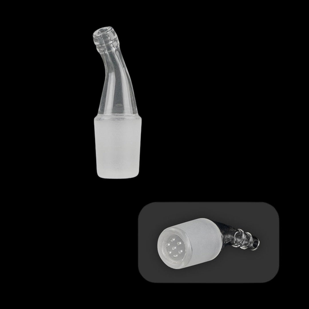 Clear glass dab nail and carb cap for vaporizing cannabis concentrates.