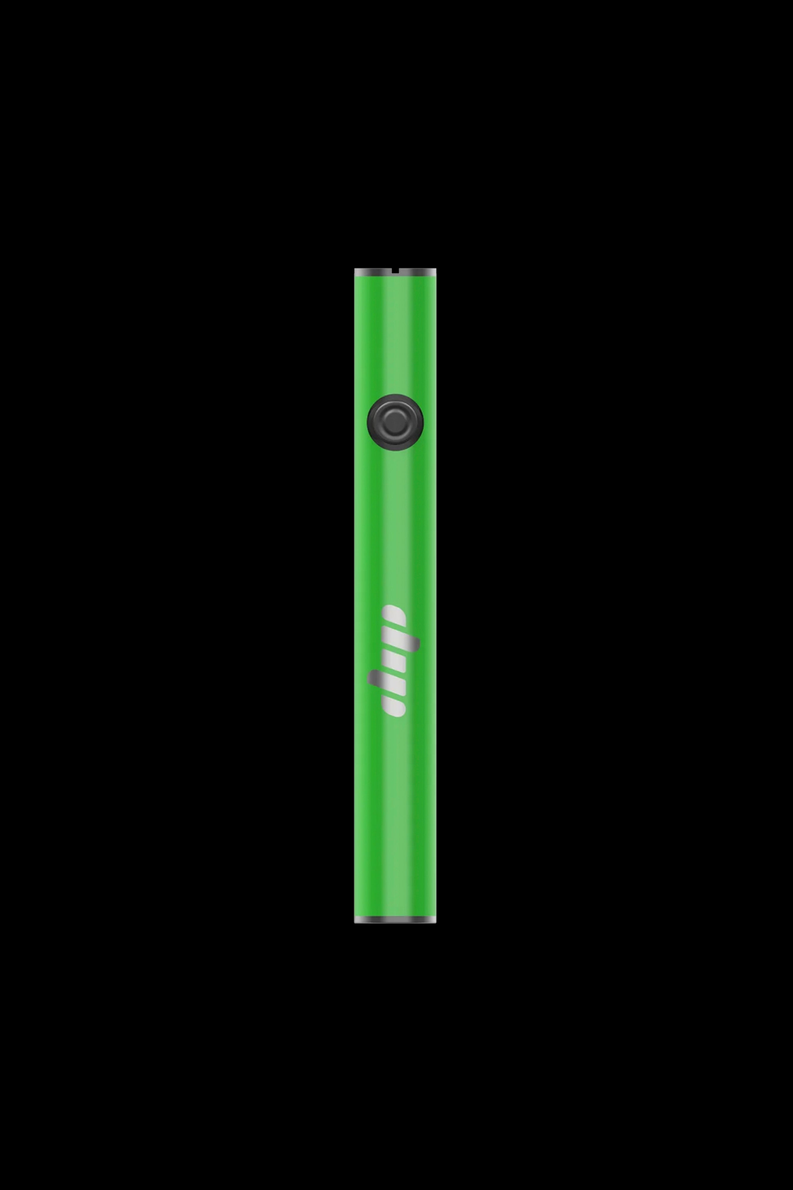 Green cannabis vape pen isolated on a black background.