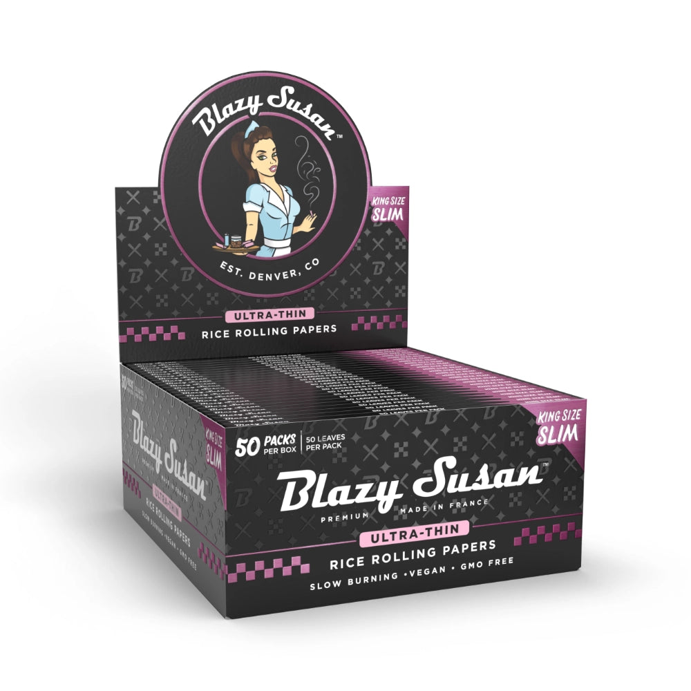 Blazy Susan Ultra Thin Rice Rolling Papers - Display Box