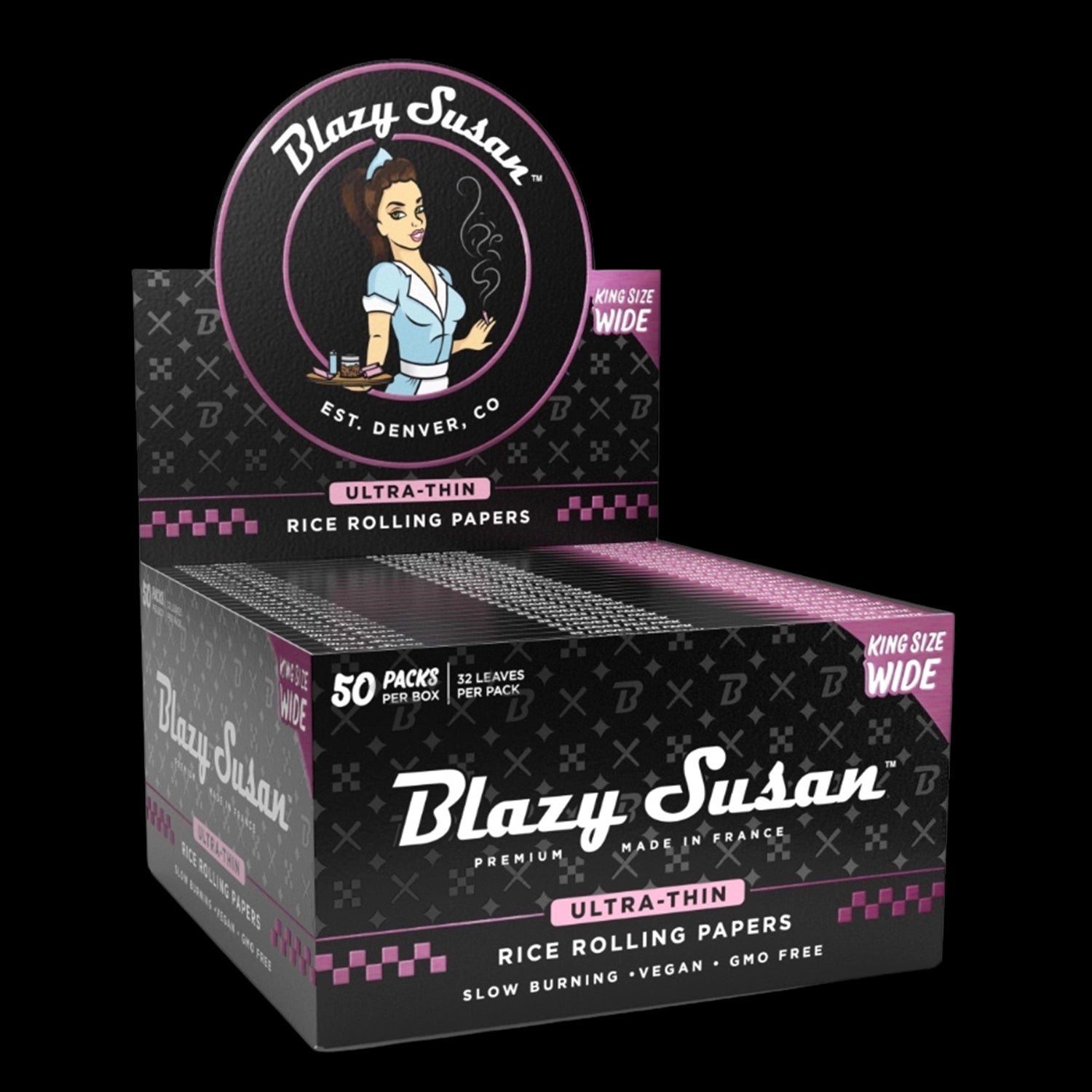 Blazy Susan Ultra Thin Rice Rolling Papers - Display Box
