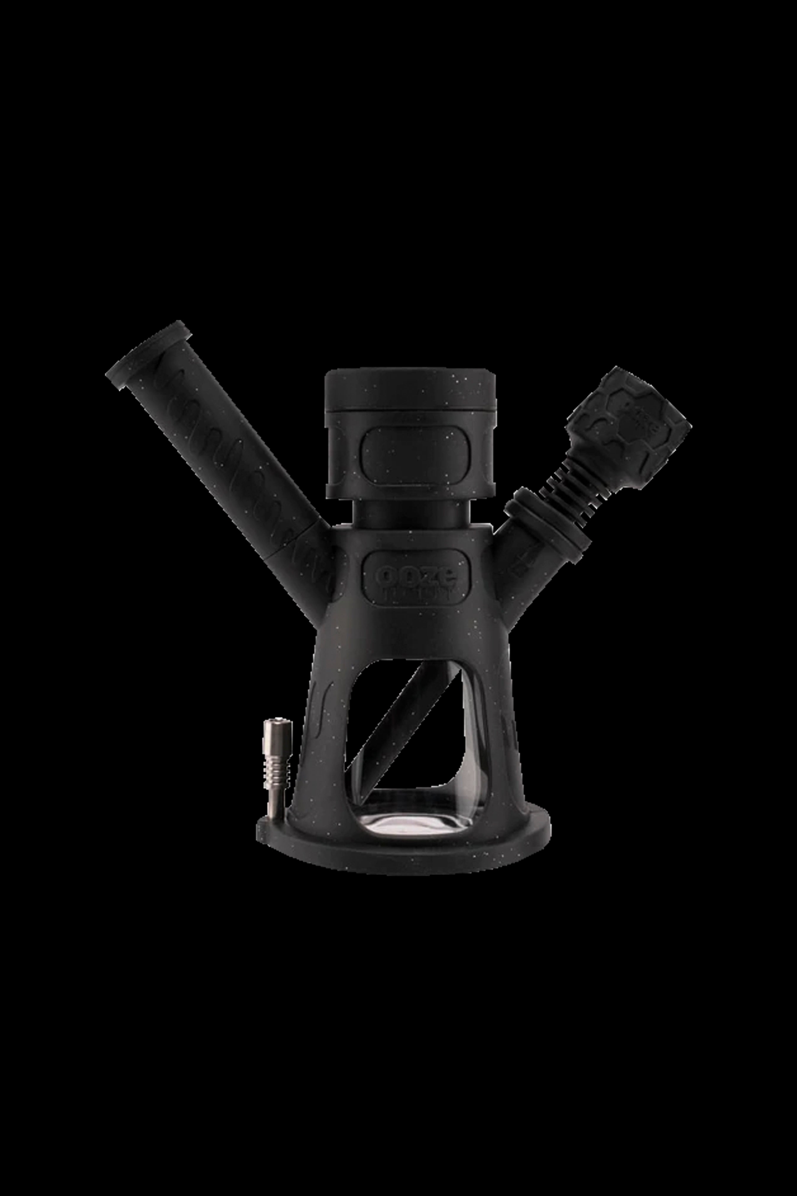 Black glass water pipe (rig) with dual action percolators.