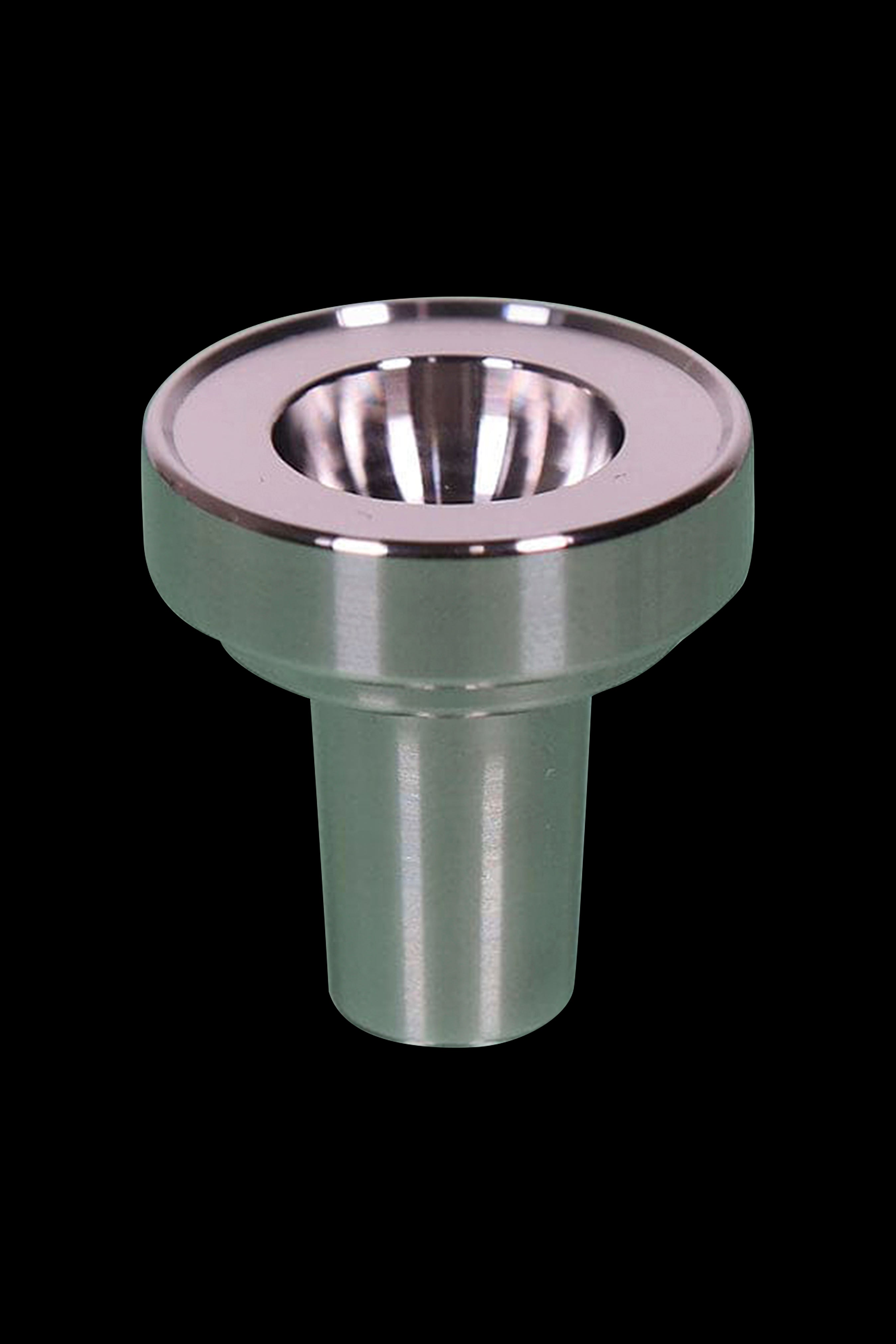 Green glass cannabis bowl with speckled interior.