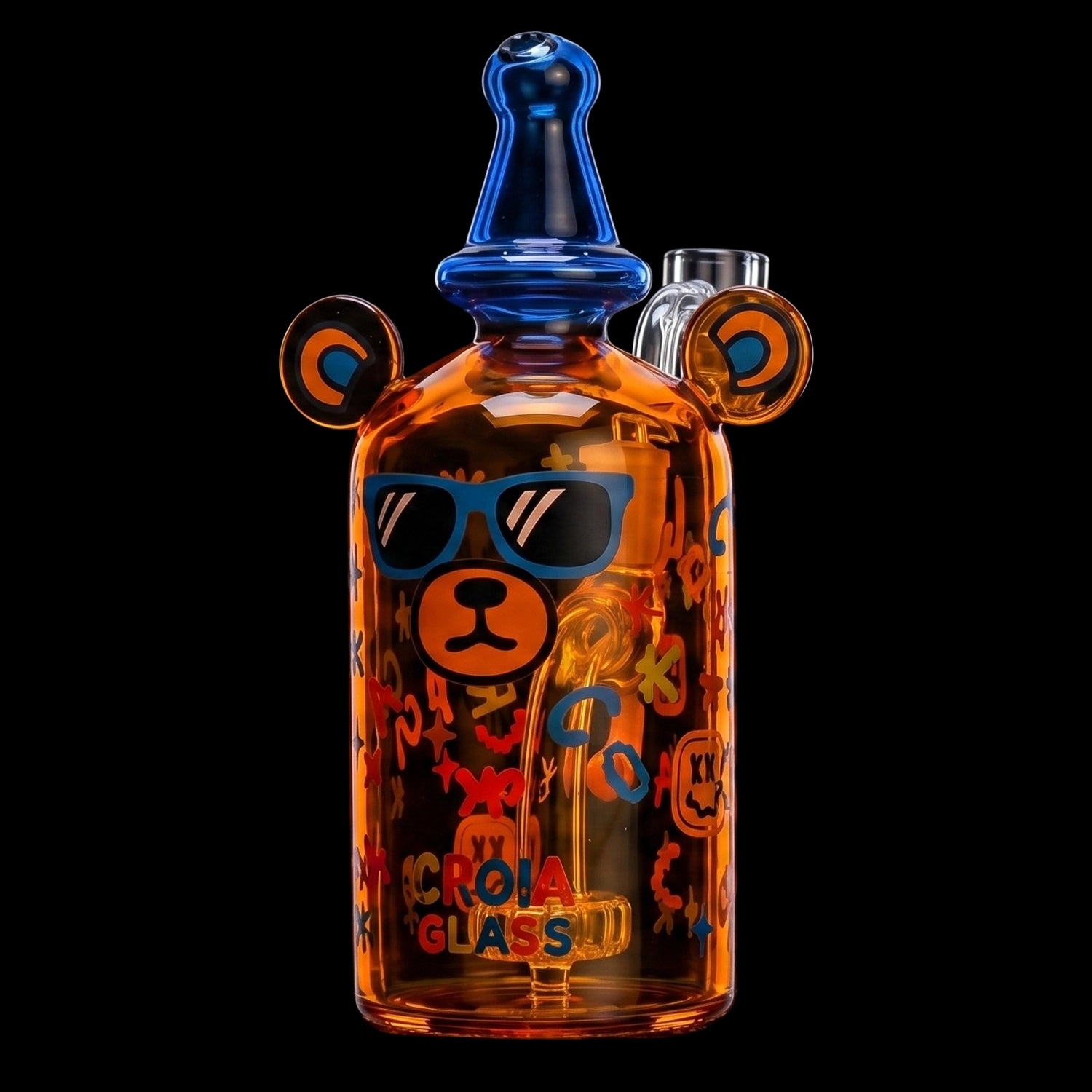 Croia Glass Cool Teddy Bear Dab Rig with Showerhead Perc | Croia Glass